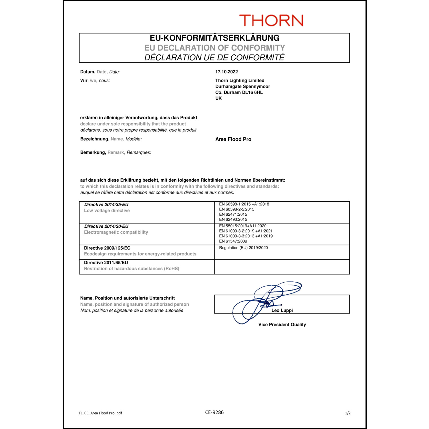 DOC CE-Erklärung (Declaration of conformity CE)