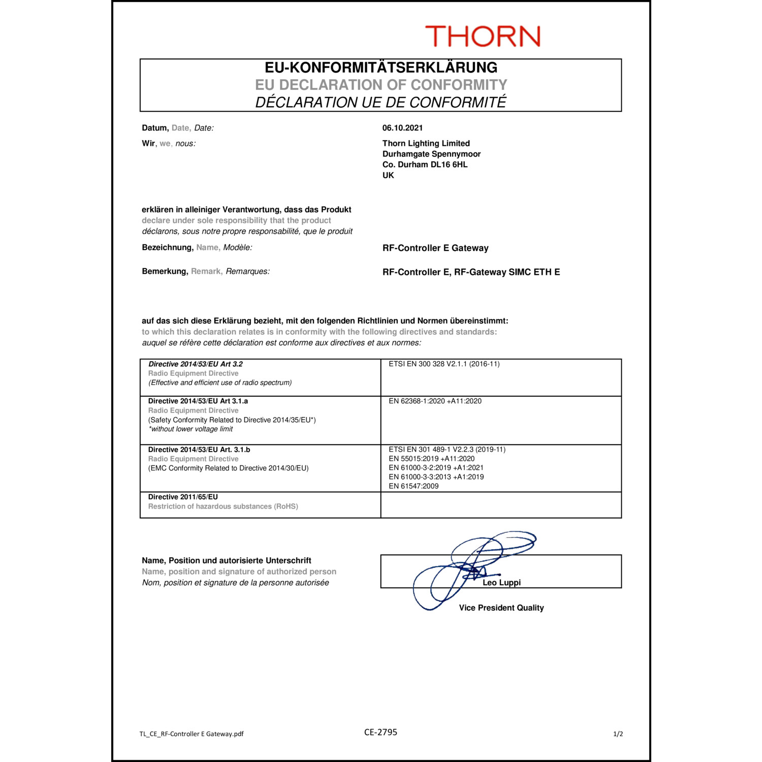 DOC CE-Erklärung (Declaration of conformity CE)