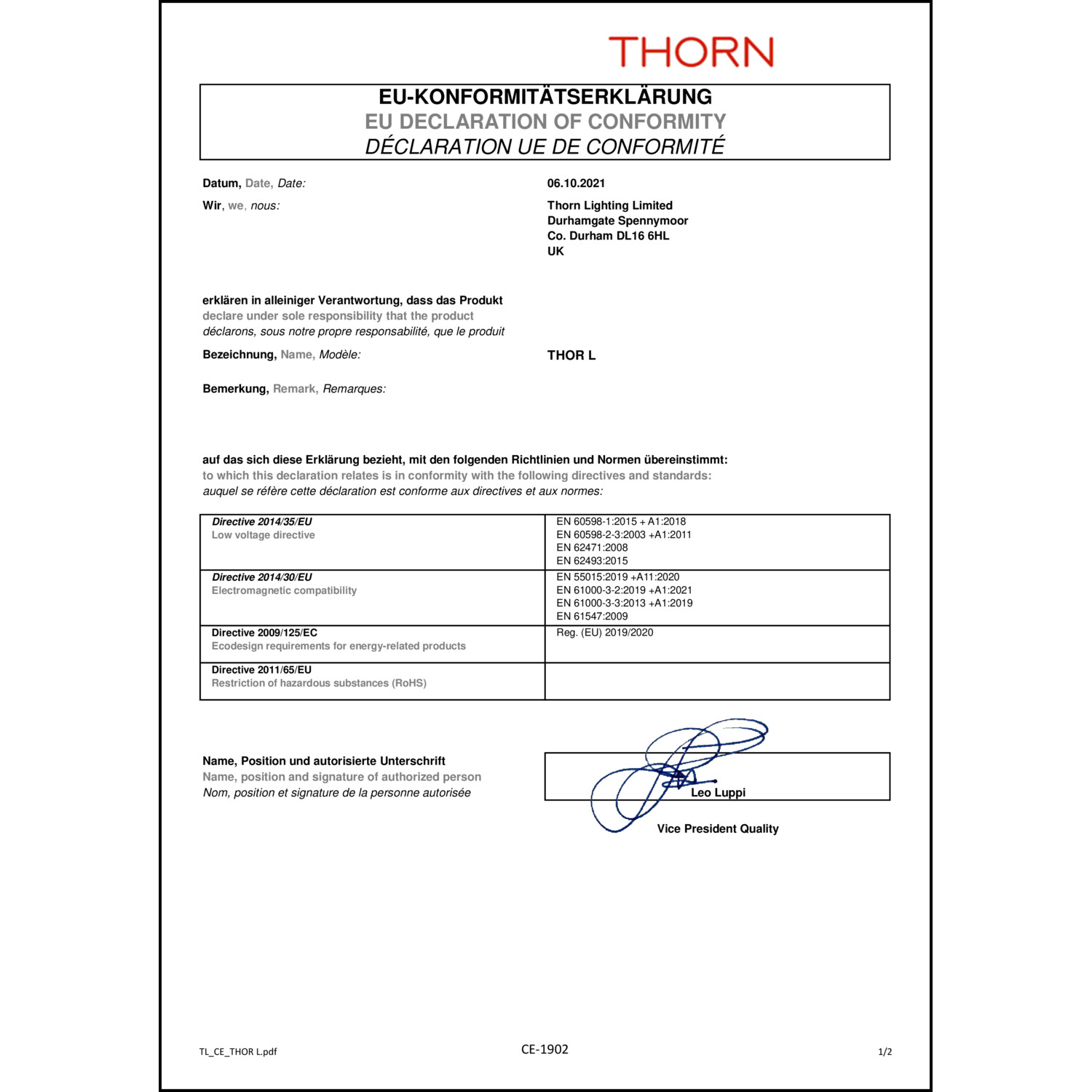 DOC CE-Erklärung (Declaration of conformity CE)