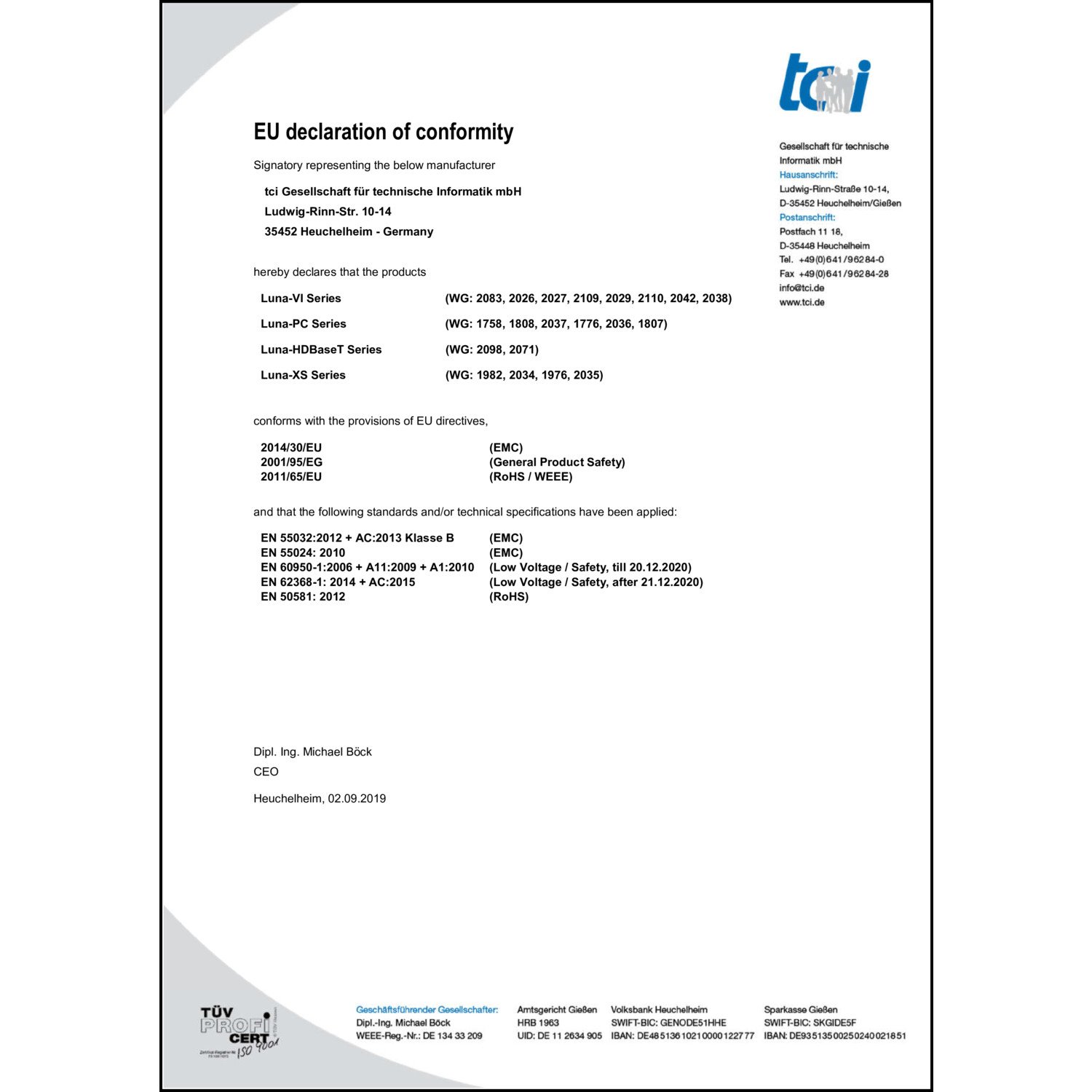 DOC CE-Erklärung (Declaration of conformity CE)