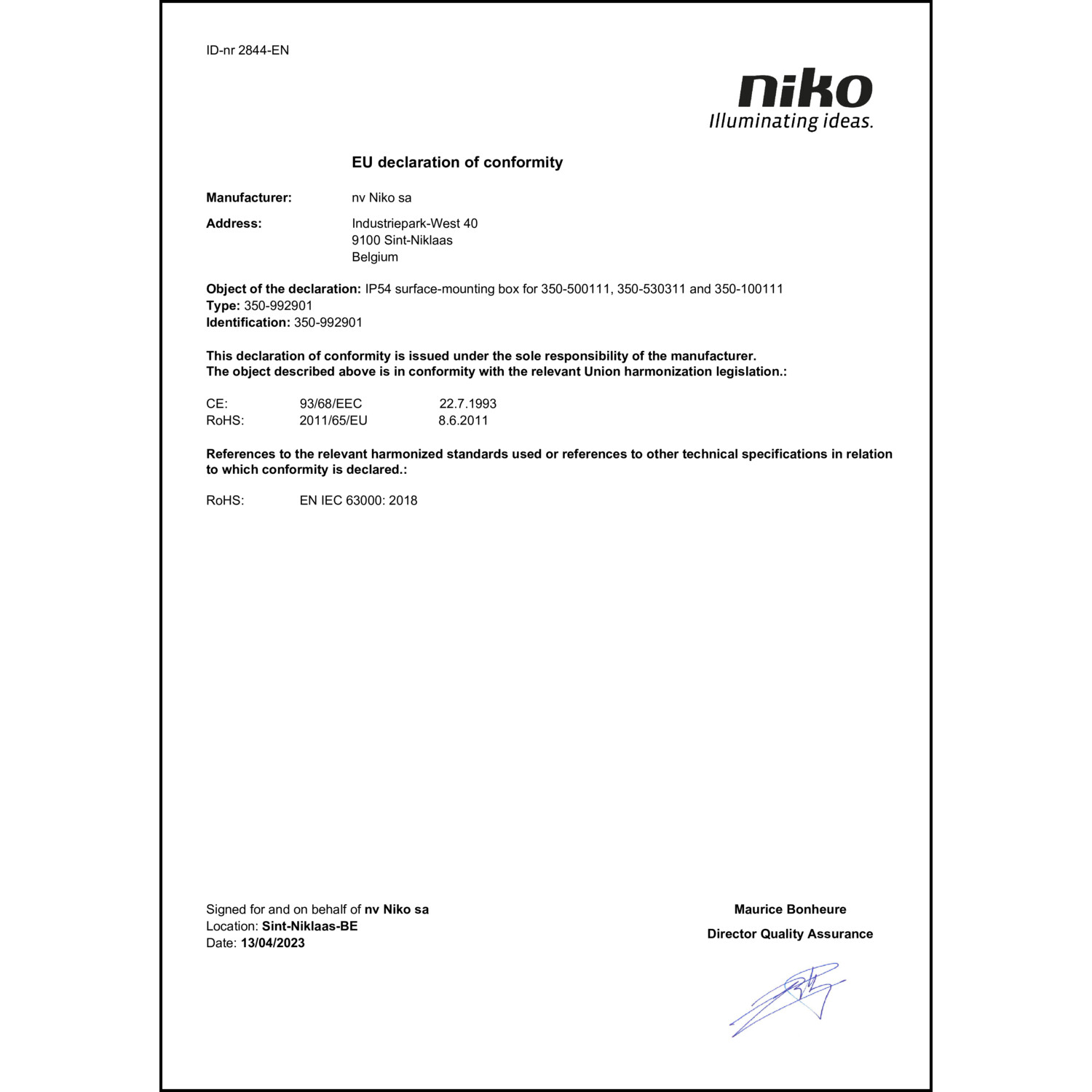 DOC CE-Erklärung (Declaration of conformity CE)