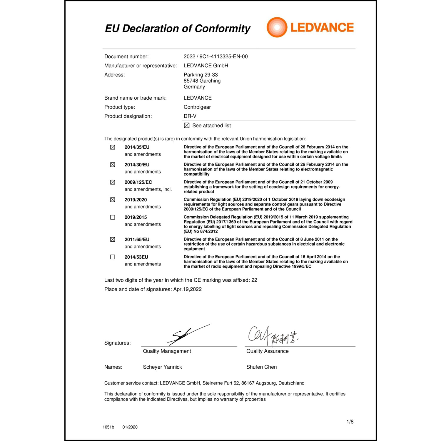 DOC CE-Erklärung (Declaration of conformity CE)