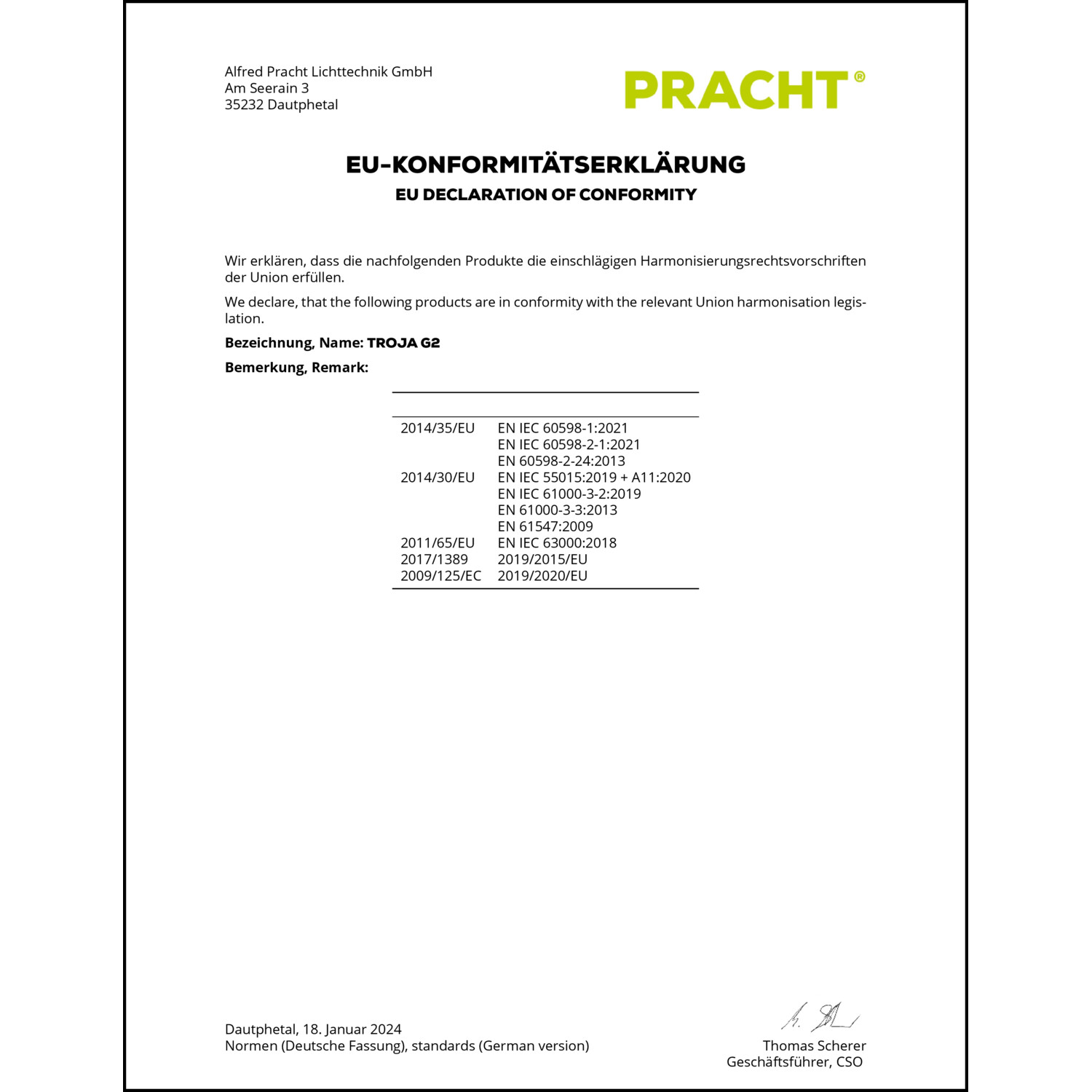 DOC CE-Erklärung (Declaration of conformity CE)