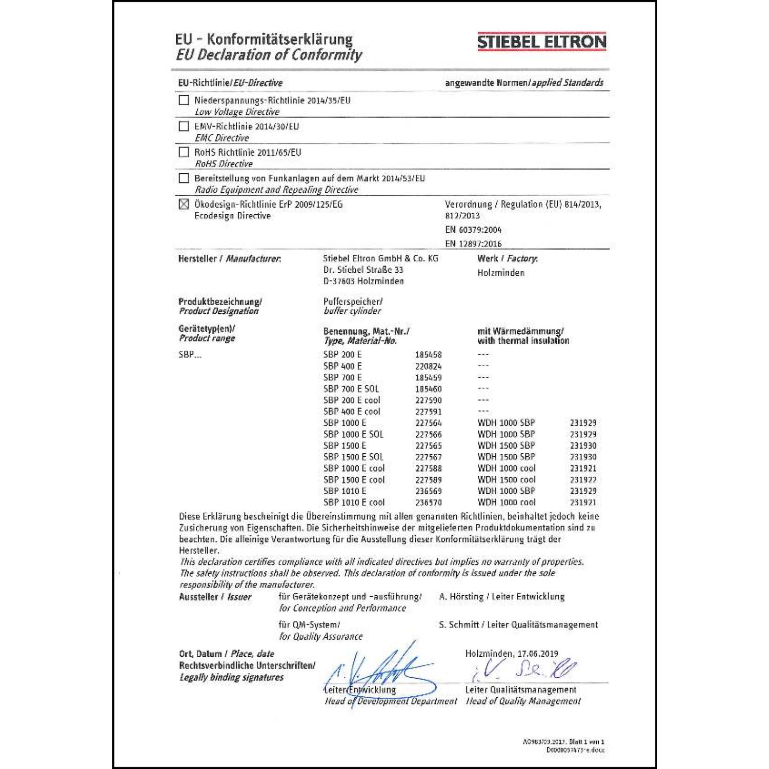 DOC CE-Erklärung (Declaration of conformity CE)