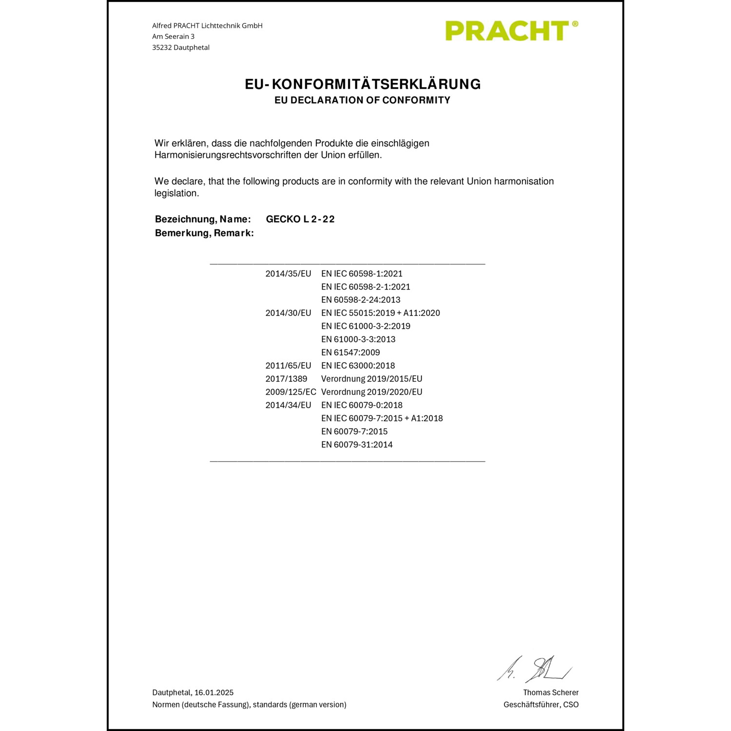 DOC CE-Erklärung (Declaration of conformity CE)