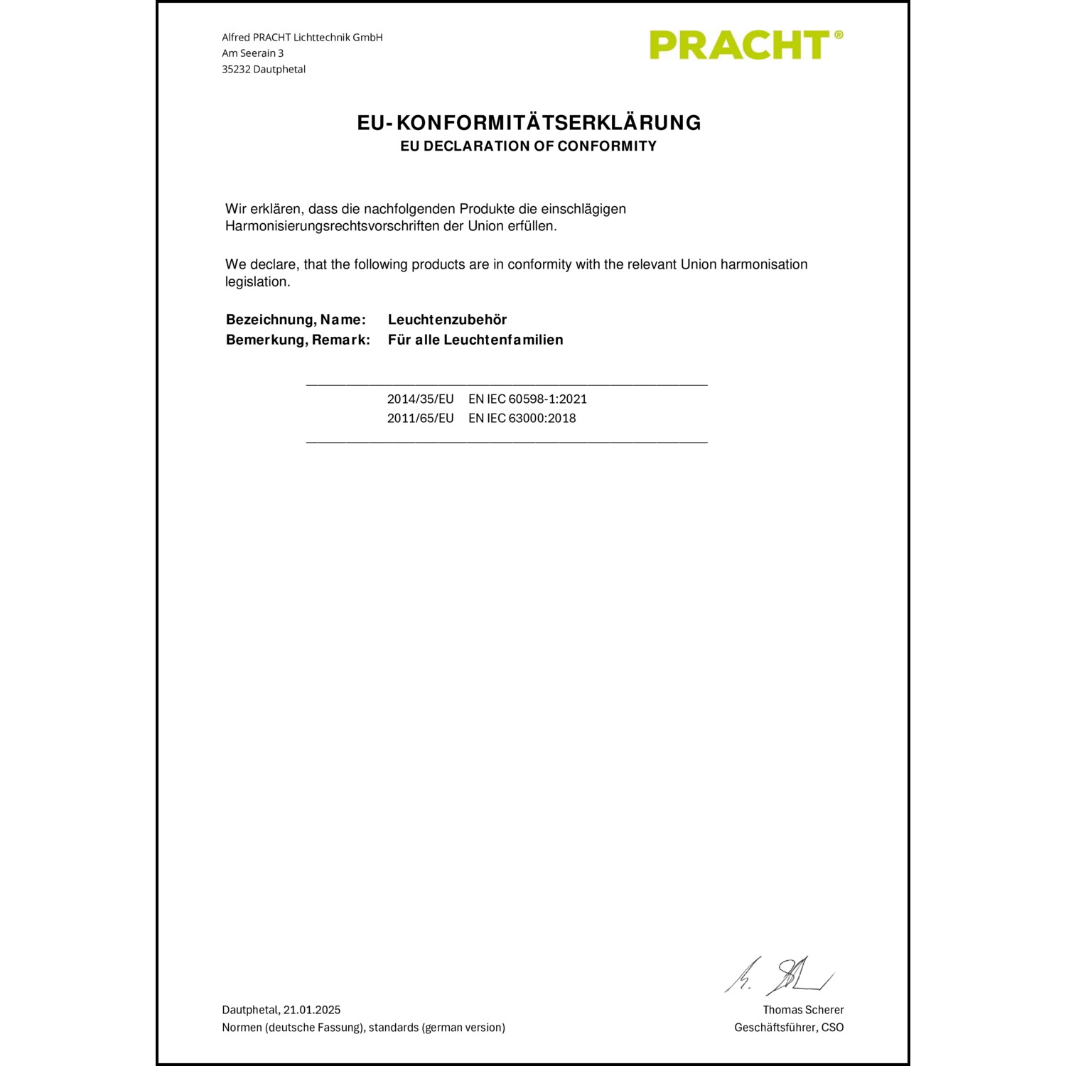 DOC CE-Erklärung (Declaration of conformity CE)