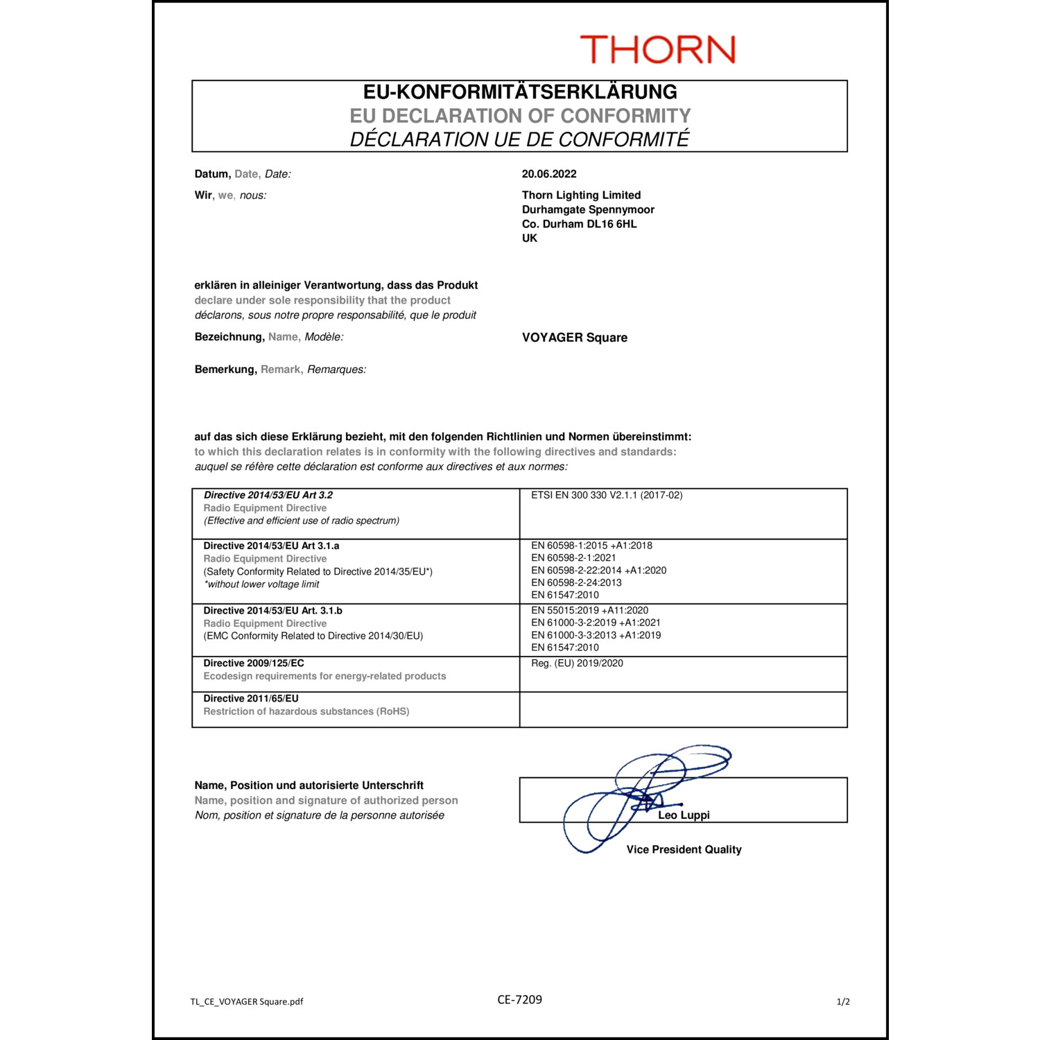 DOC CE-Erklärung (Declaration of conformity CE)
