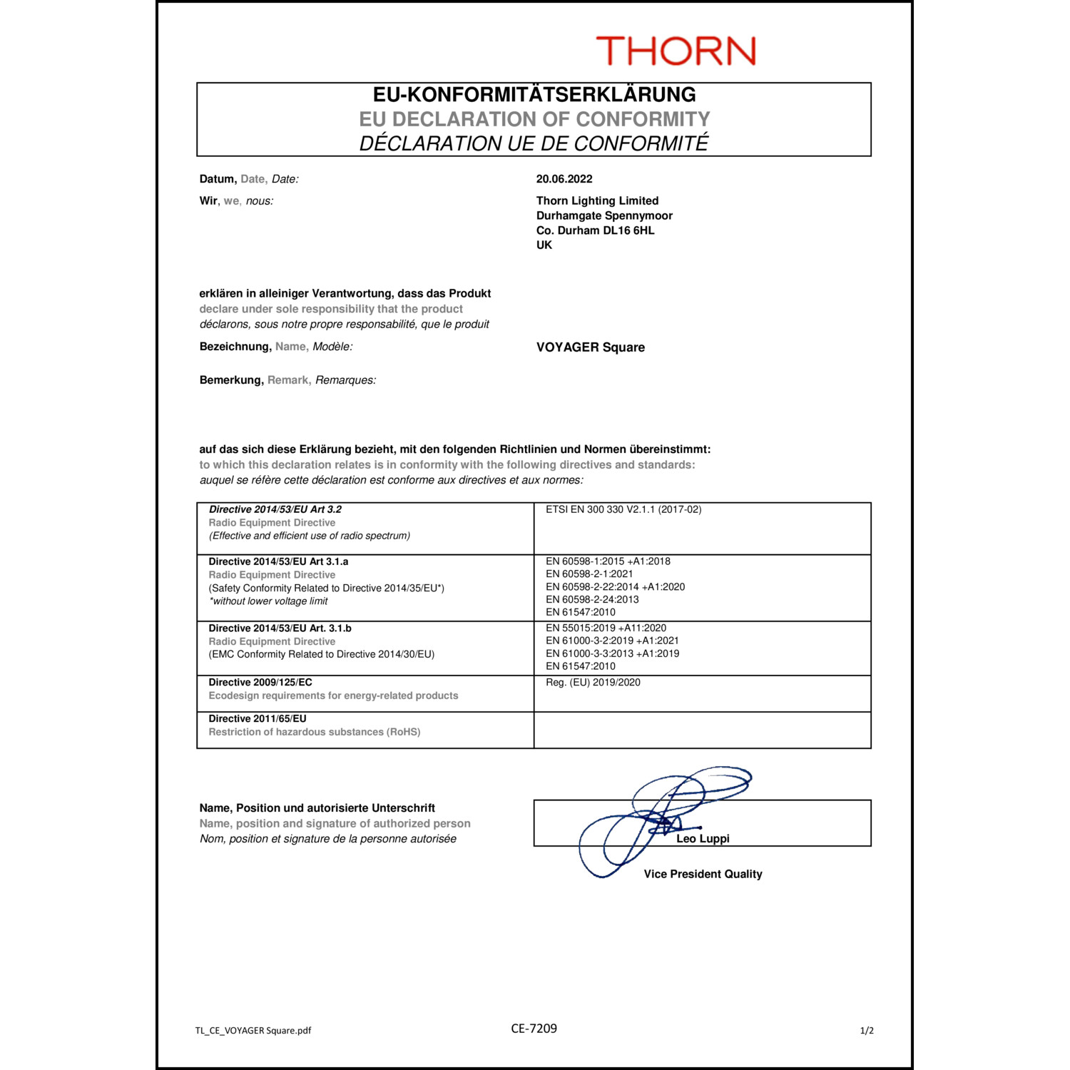 DOC CE-Erklärung (Declaration of conformity CE)