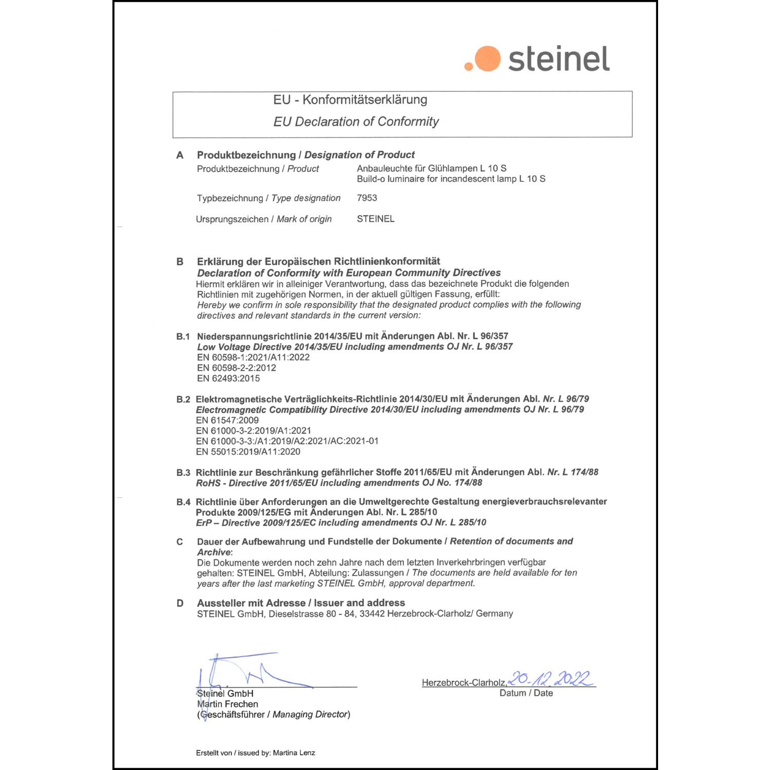 DOC CE-Erklärung (Declaration of conformity CE)