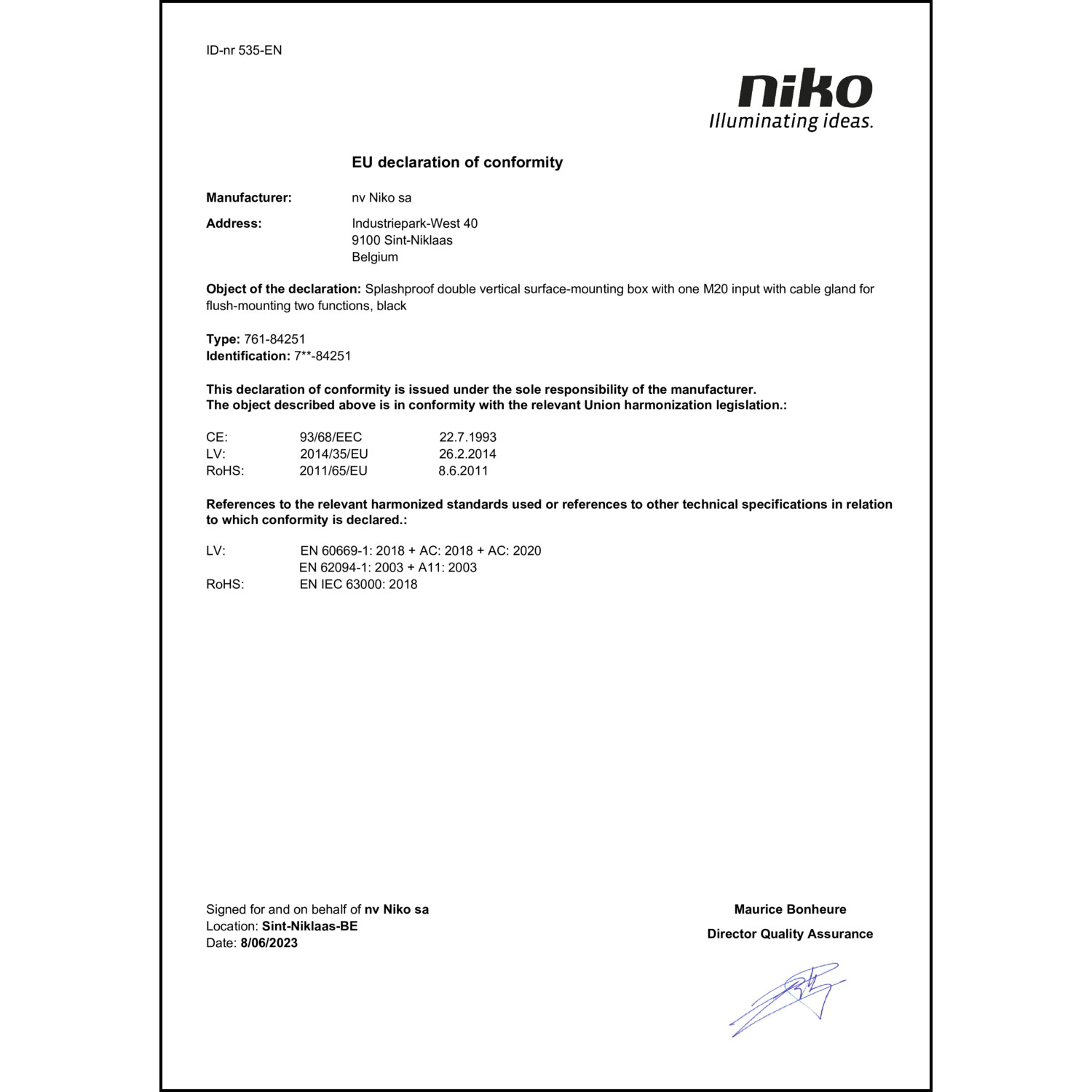 DOC CE-Erklärung (Declaration of conformity CE)