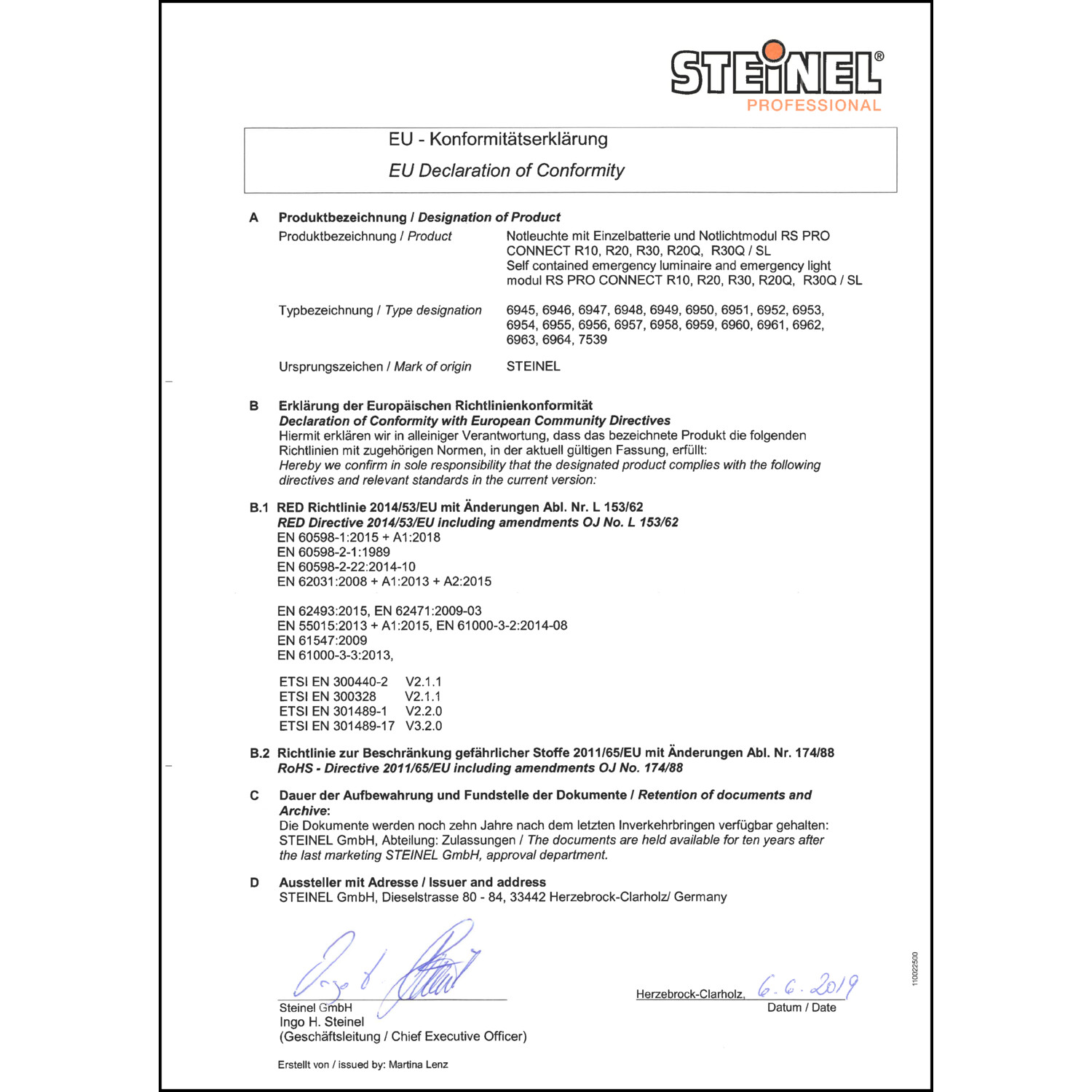 DOC CE-Erklärung (Declaration of conformity CE)