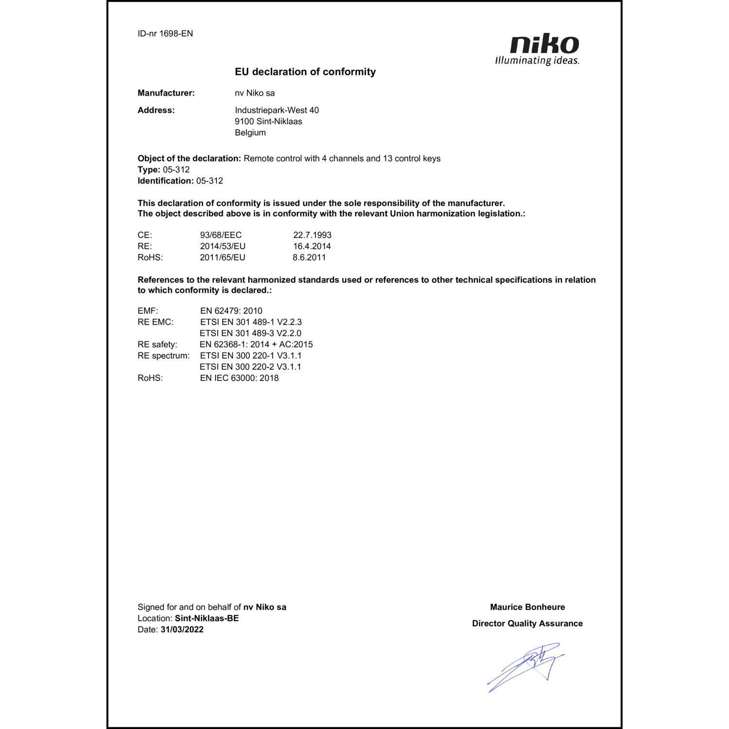 DOC CE-Erklärung (Declaration of conformity CE)