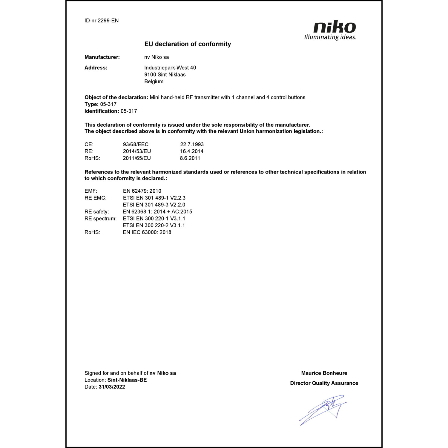 DOC CE-Erklärung (Declaration of conformity CE)