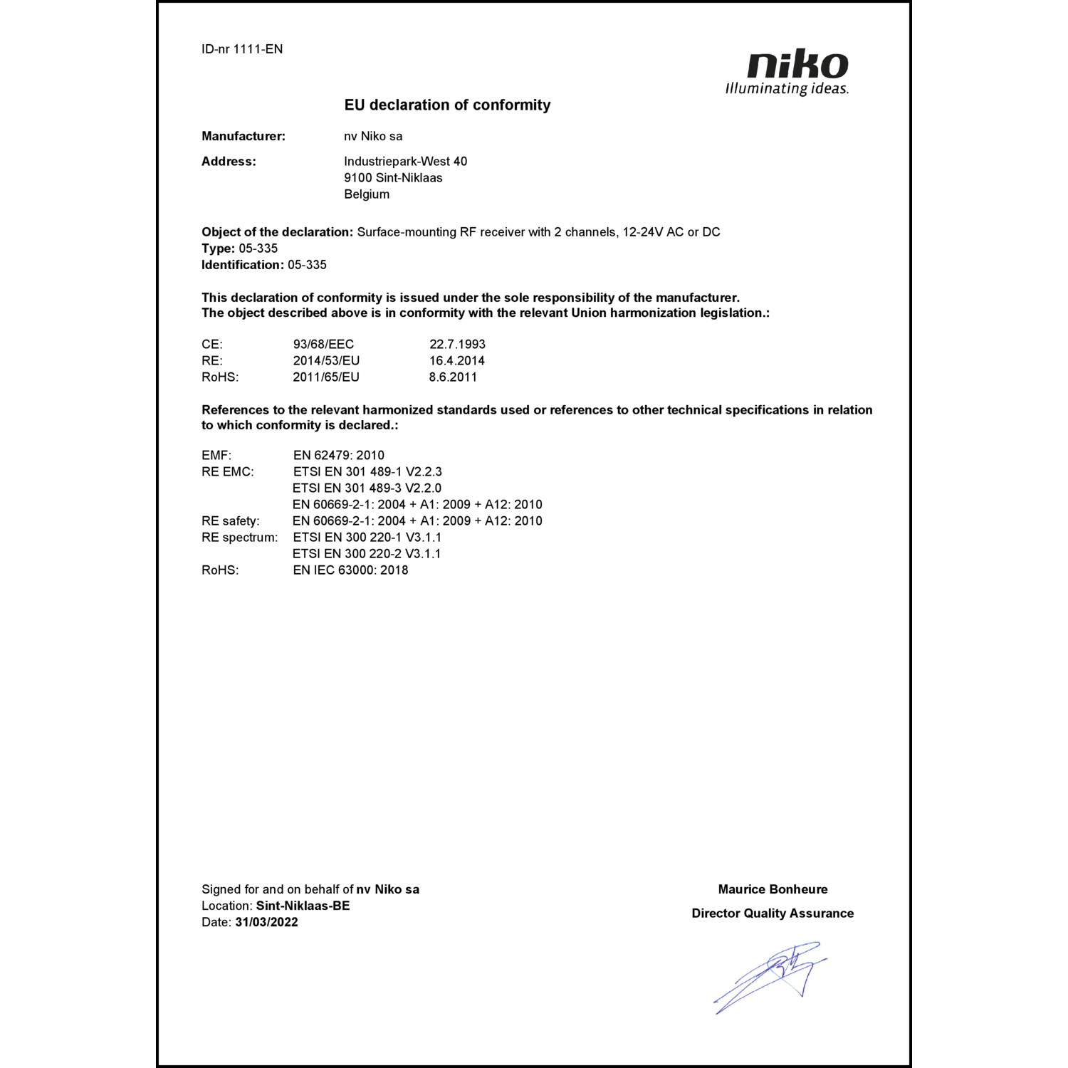 DOC CE-Erklärung (Declaration of conformity CE)