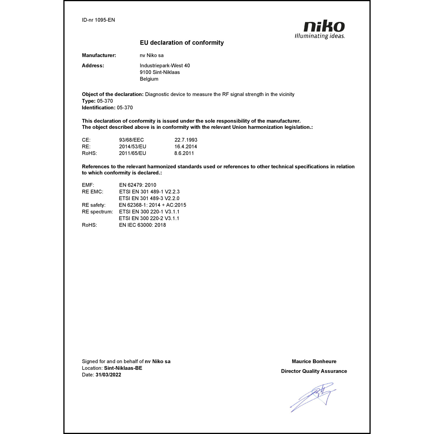 DOC CE-Erklärung (Declaration of conformity CE)