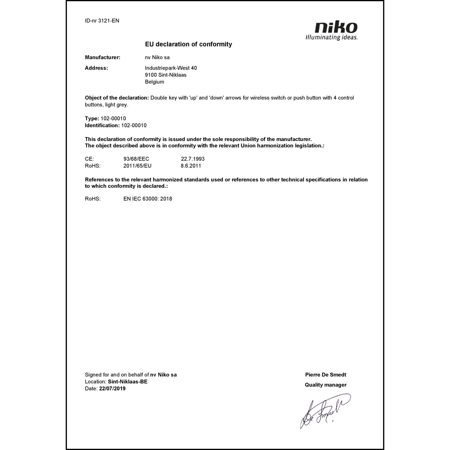 DOC CE-Erklärung (Declaration of conformity CE)