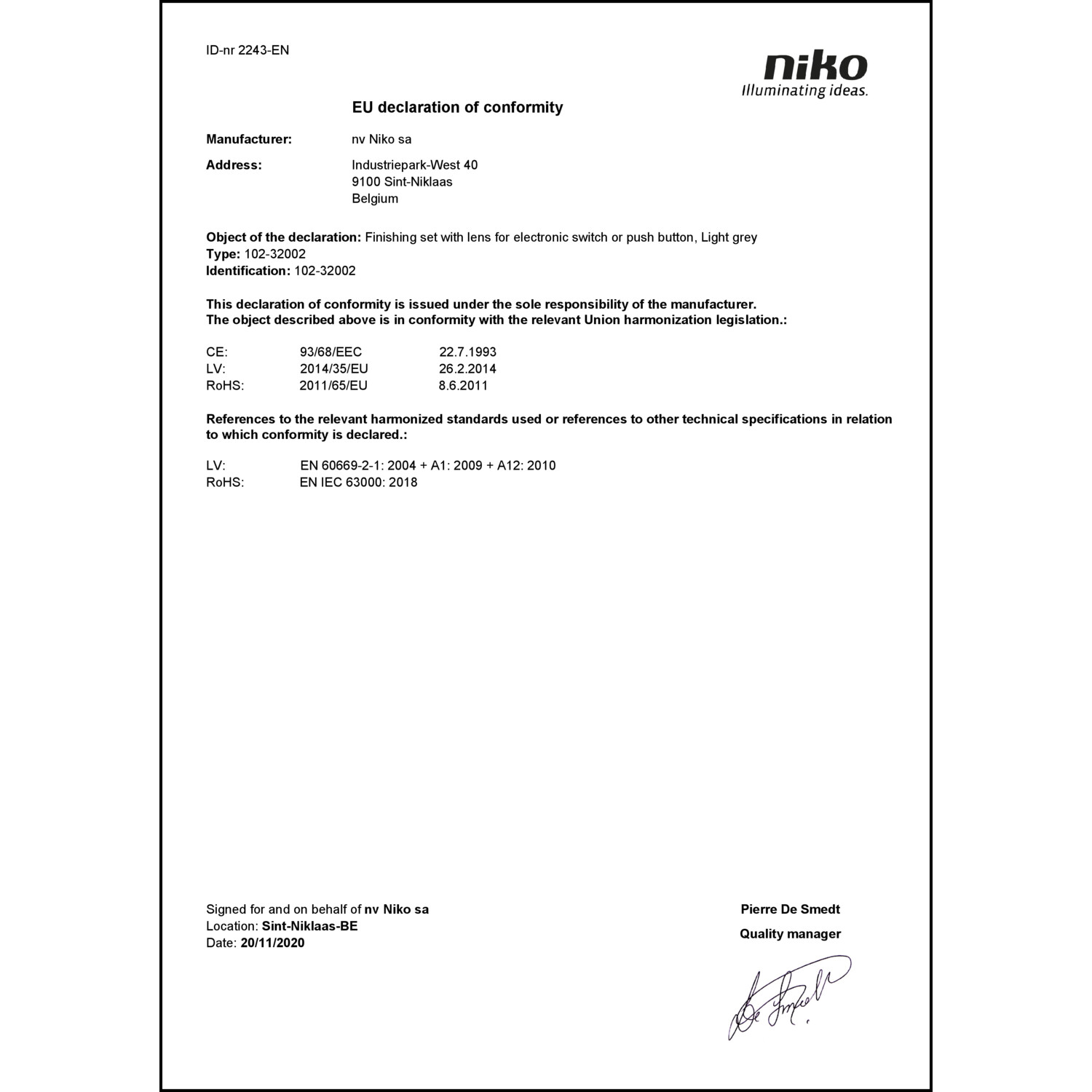 DOC CE-Erklärung (Declaration of conformity CE)