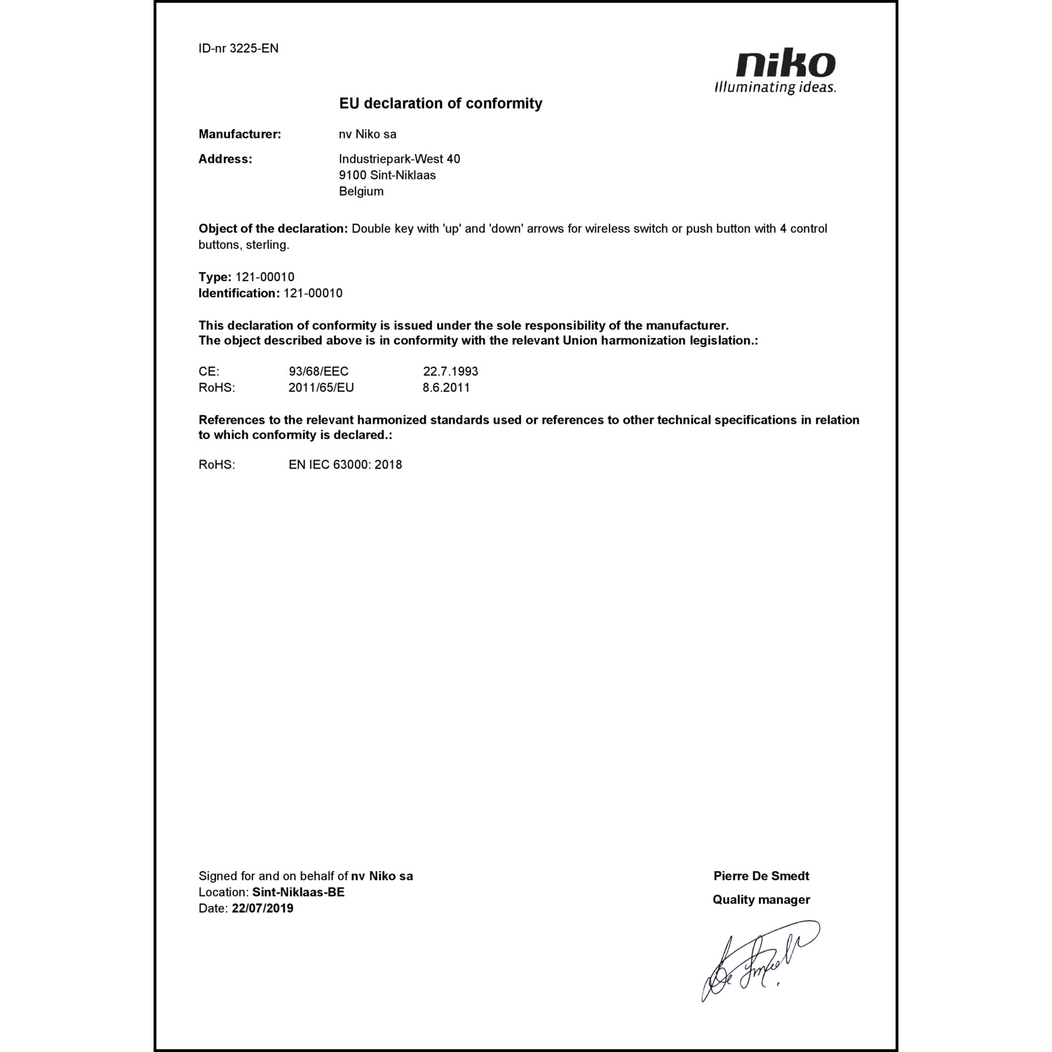 DOC CE-Erklärung (Declaration of conformity CE)