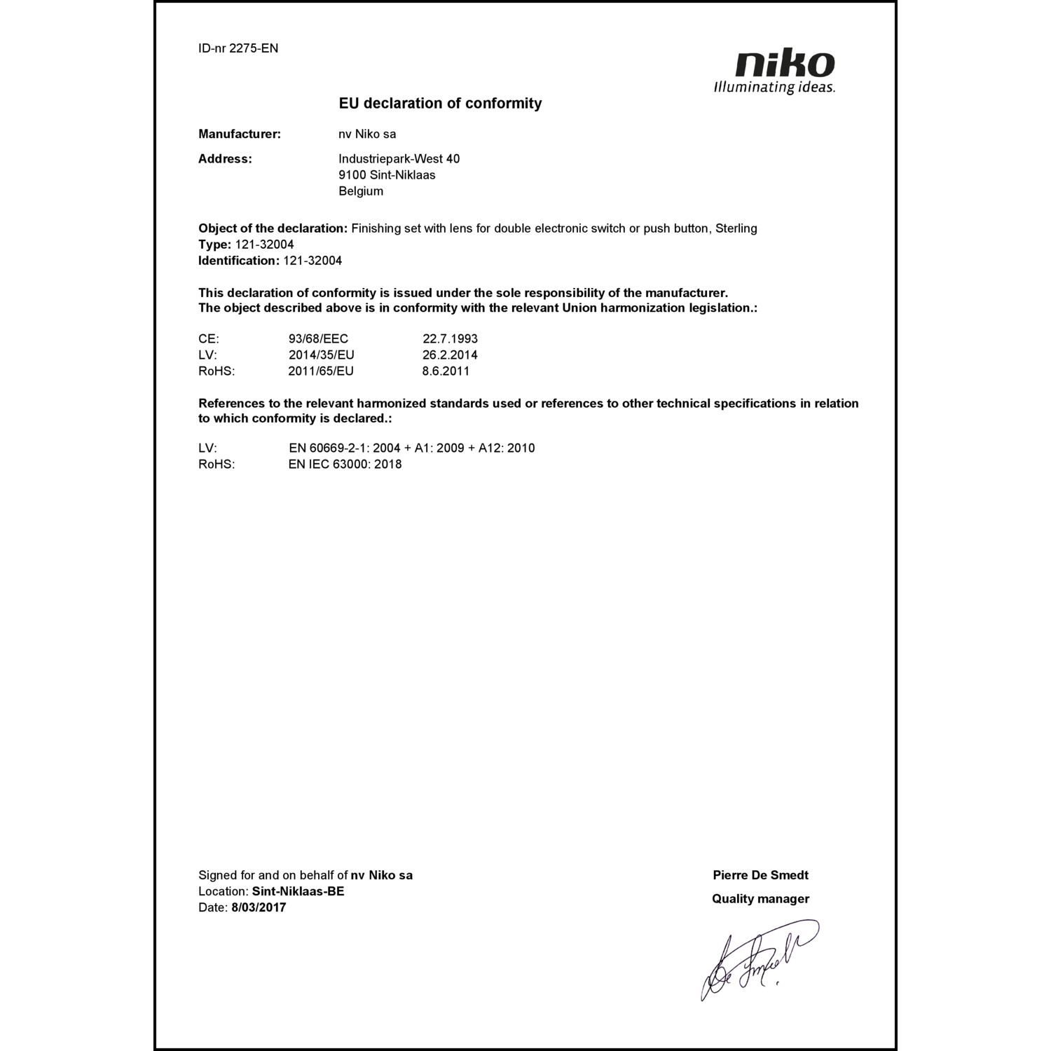 DOC CE-Erklärung (Declaration of conformity CE)