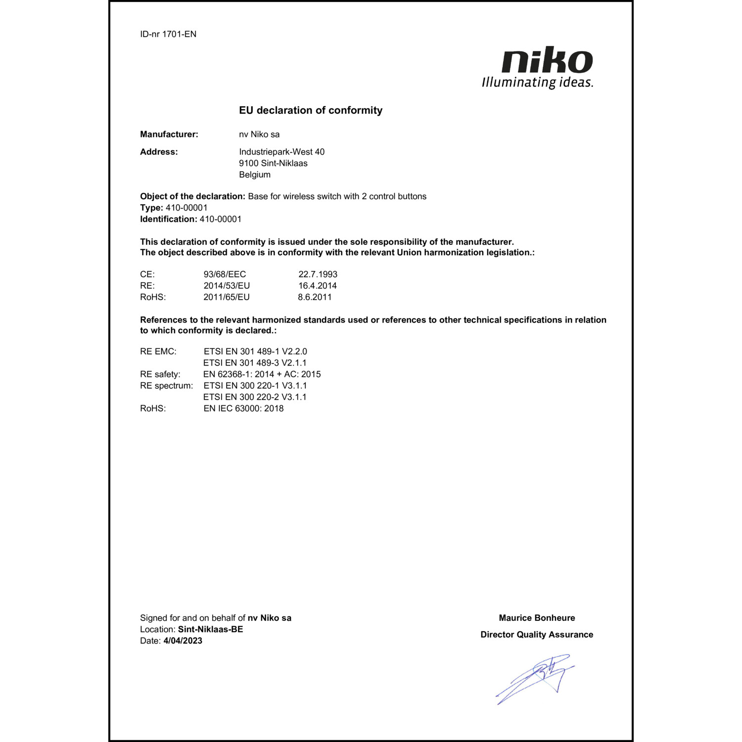 DOC CE-Erklärung (Declaration of conformity CE)