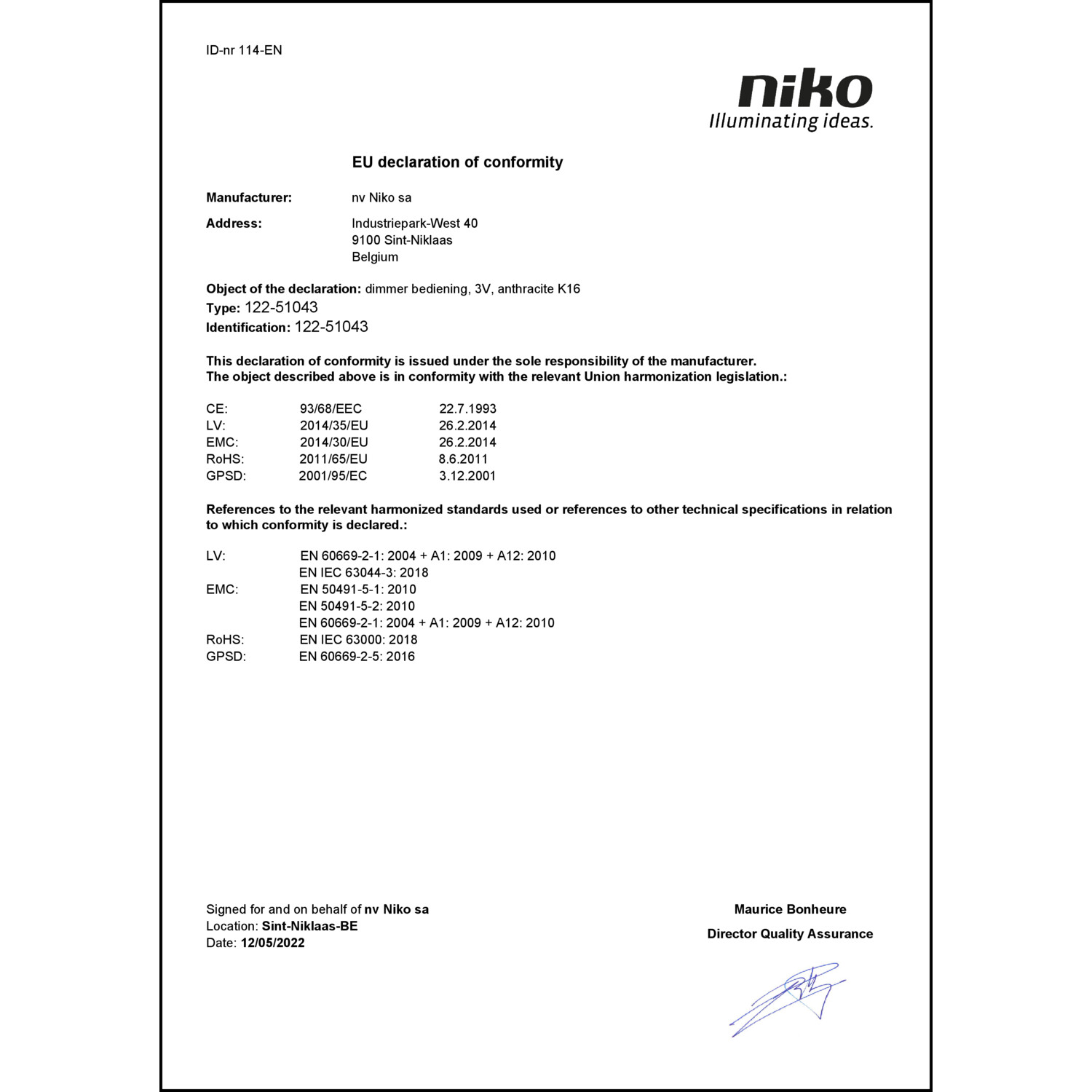 DOC CE-Erklärung (Declaration of conformity CE)