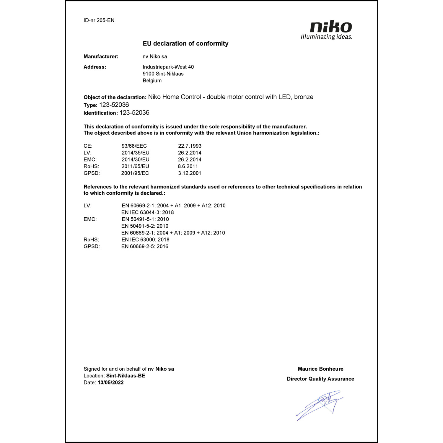 DOC CE-Erklärung (Declaration of conformity CE)