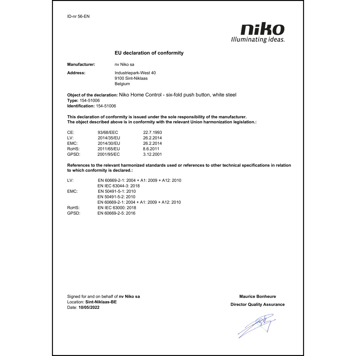 DOC CE-Erklärung (Declaration of conformity CE)