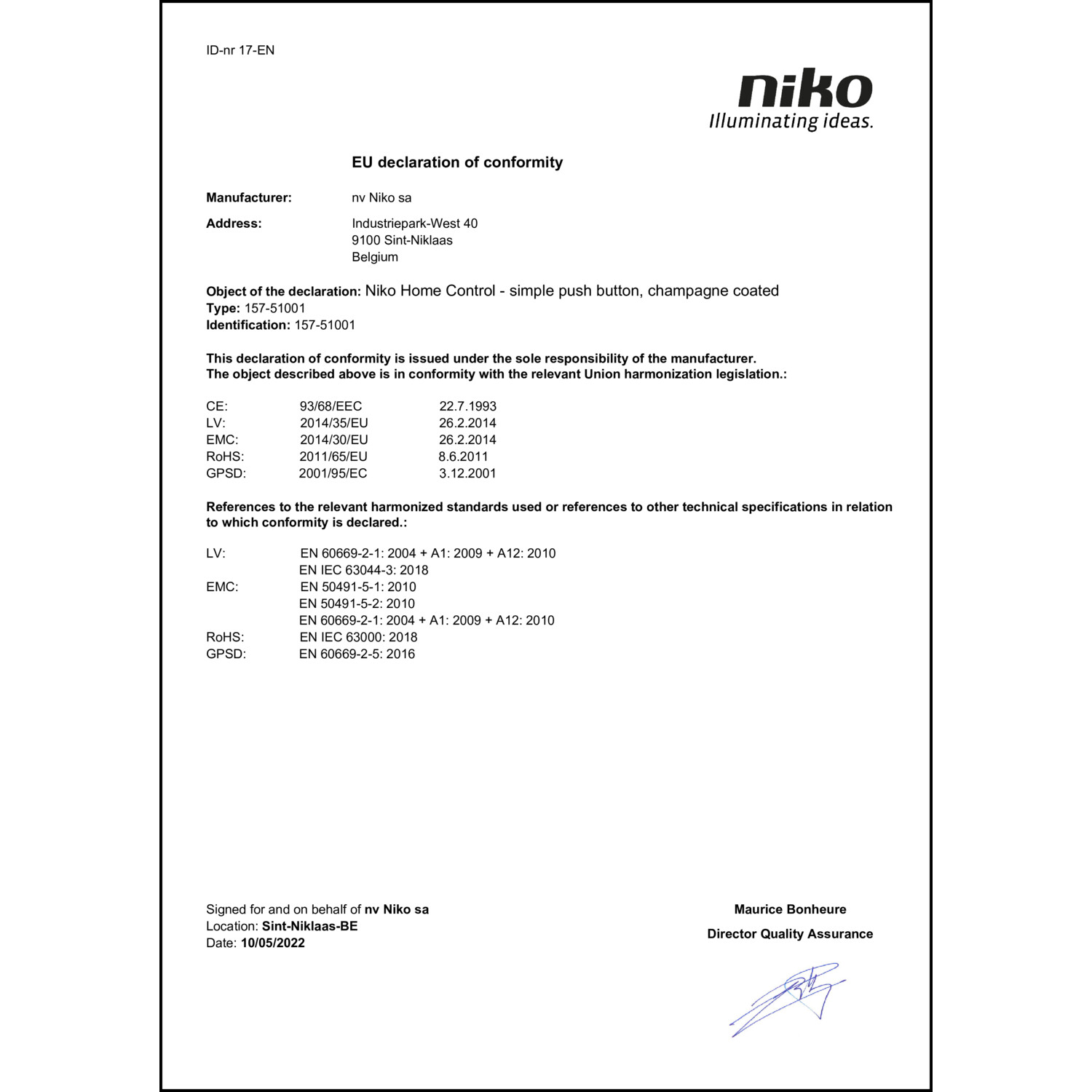 DOC CE-Erklärung (Declaration of conformity CE)