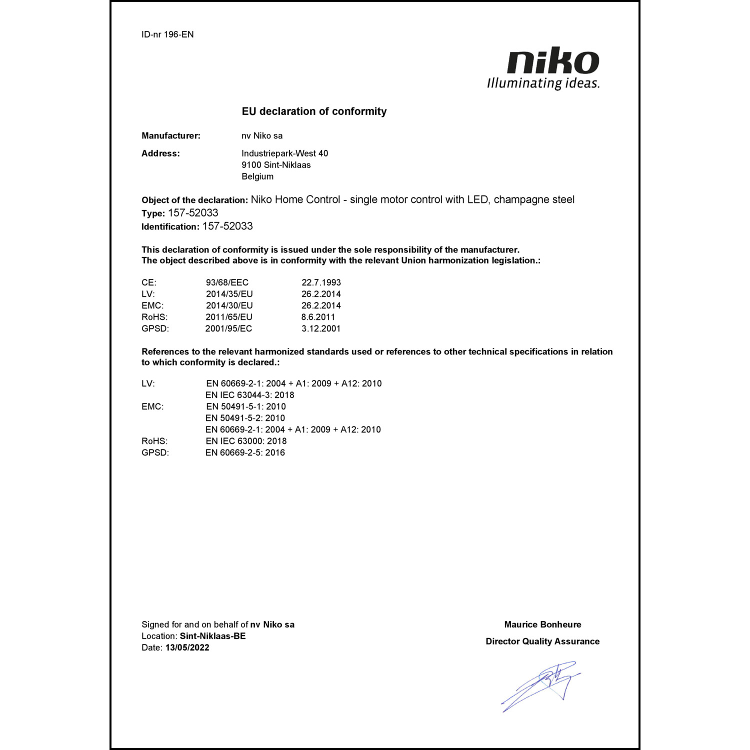 DOC CE-Erklärung (Declaration of conformity CE)