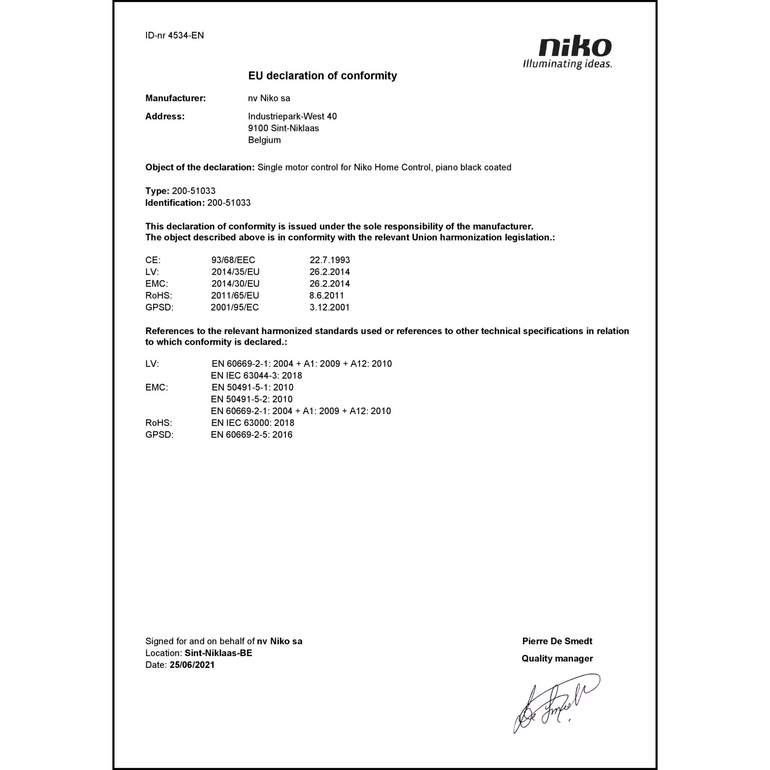 DOC CE-Erklärung (Declaration of conformity CE)