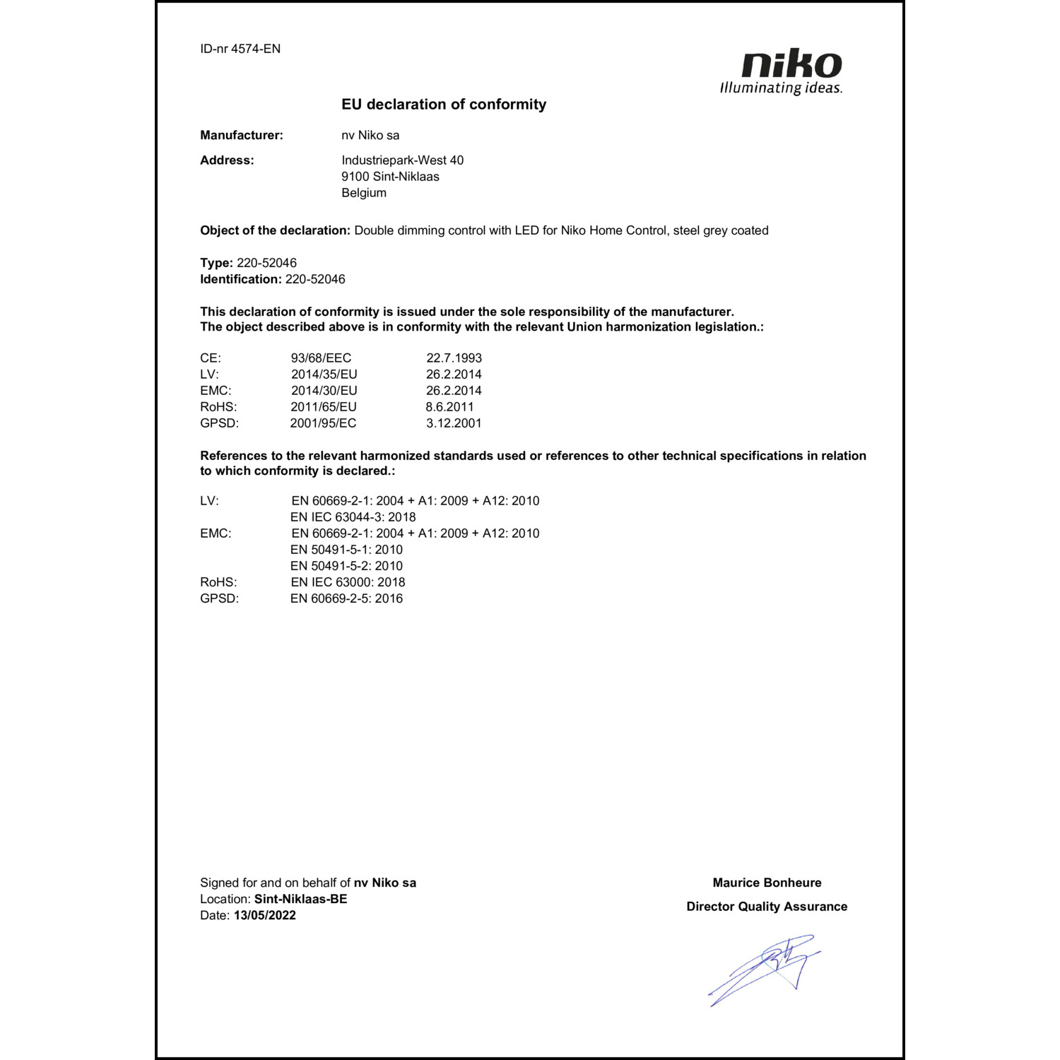 DOC CE-Erklärung (Declaration of conformity CE)