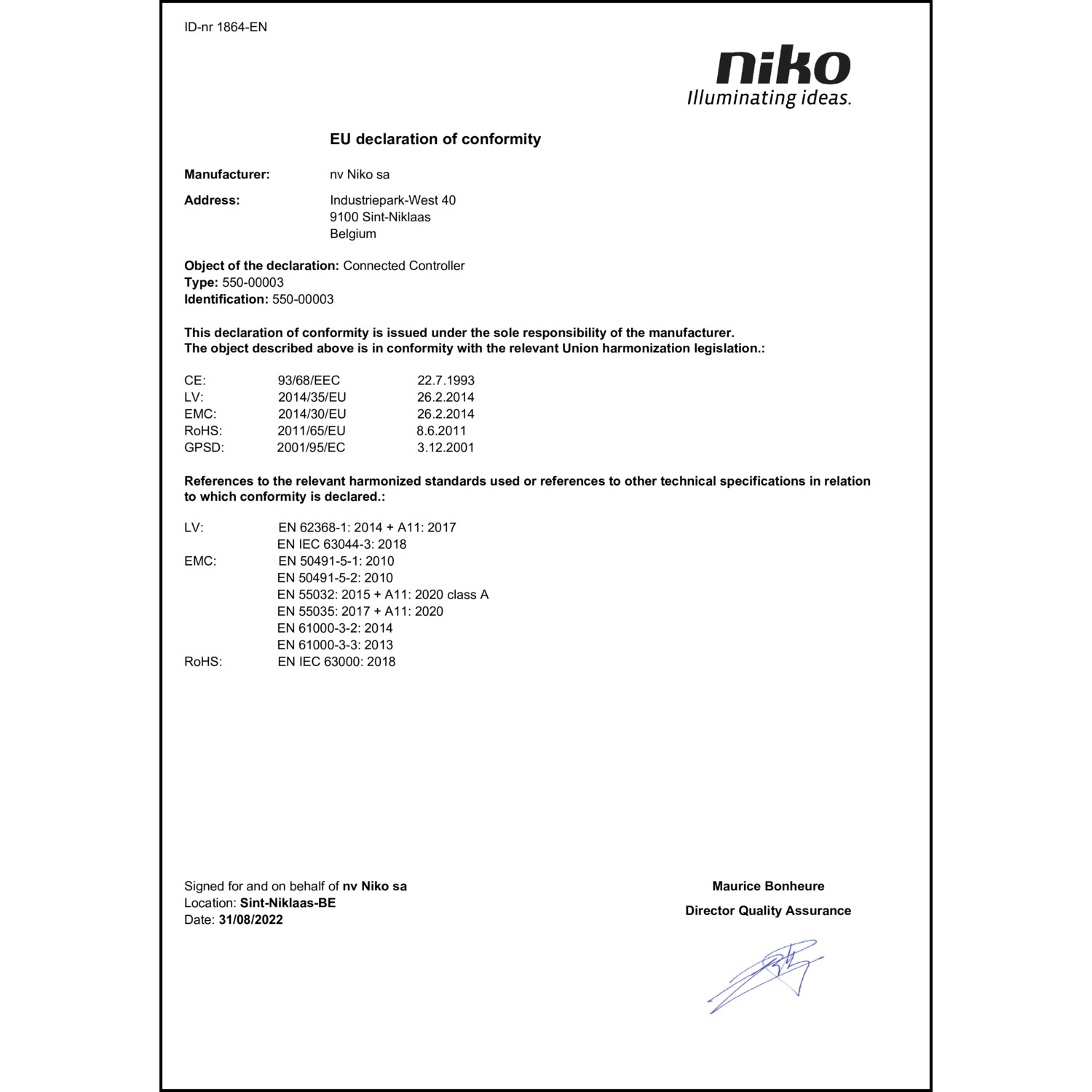 DOC CE-Erklärung (Declaration of conformity CE)
