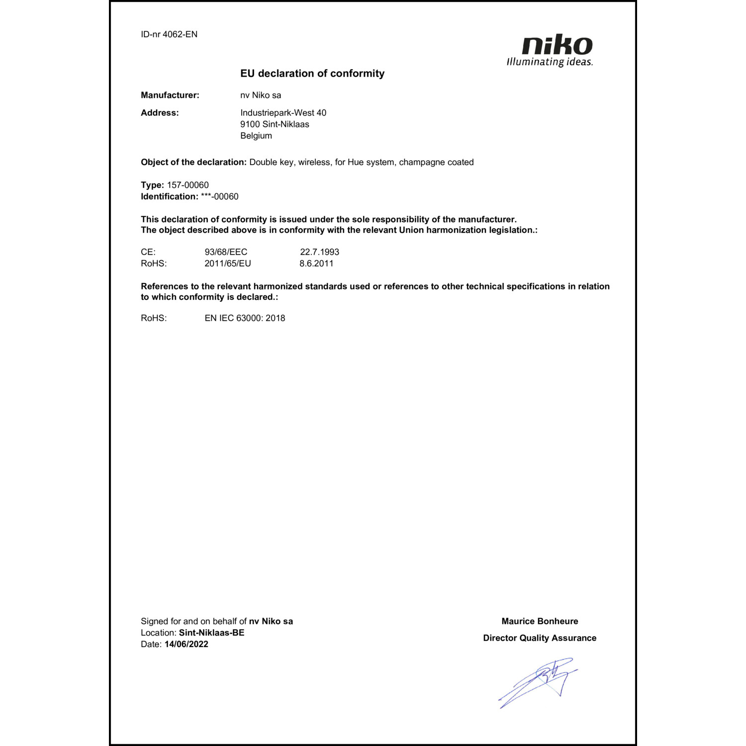 DOC CE-Erklärung (Declaration of conformity CE)