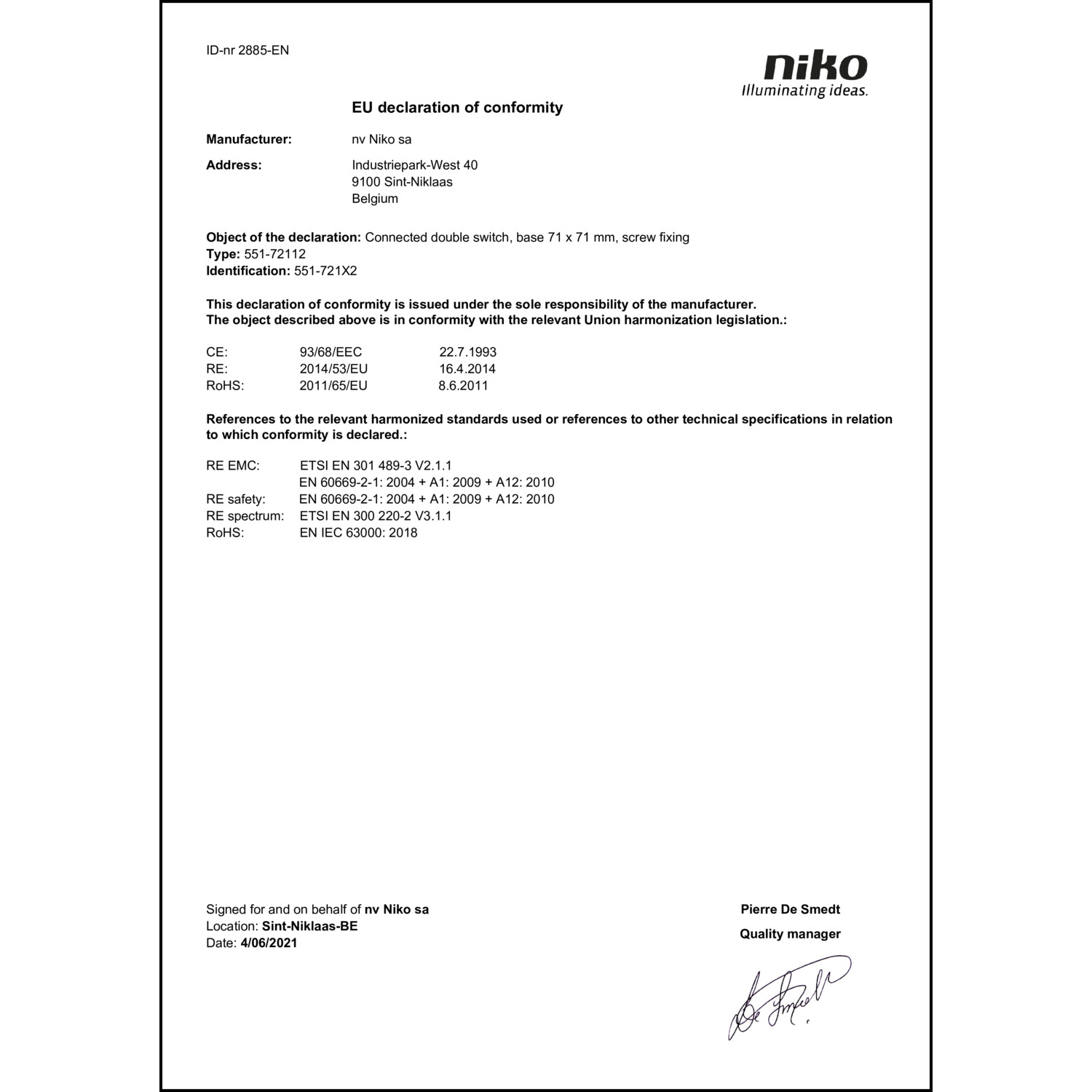 DOC CE-Erklärung (Declaration of conformity CE)