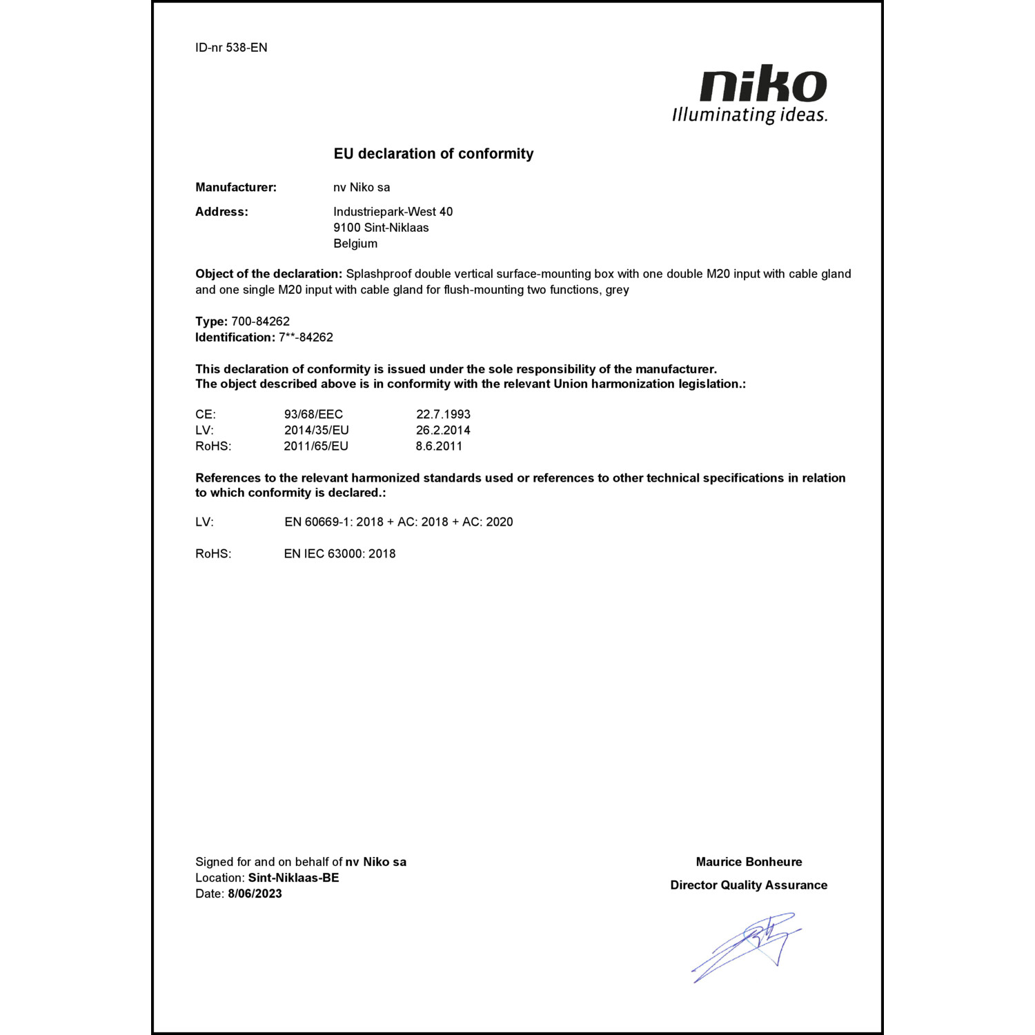 DOC CE-Erklärung (Declaration of conformity CE)