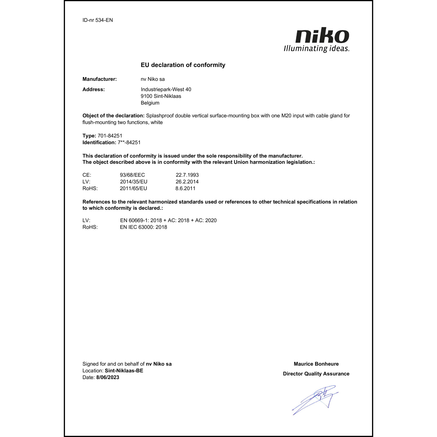 DOC CE-Erklärung (Declaration of conformity CE)