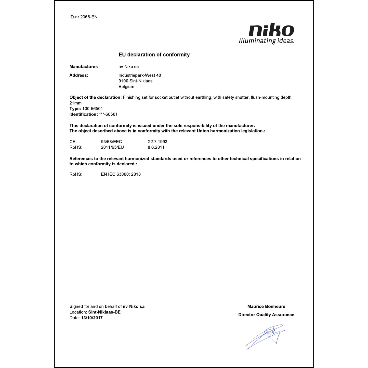 DOC CE-Erklärung (Declaration of conformity CE)