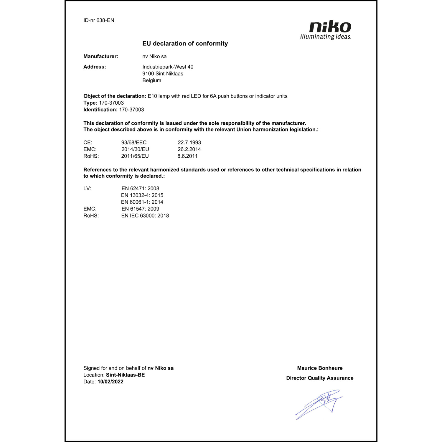 DOC CE-Erklärung (Declaration of conformity CE)