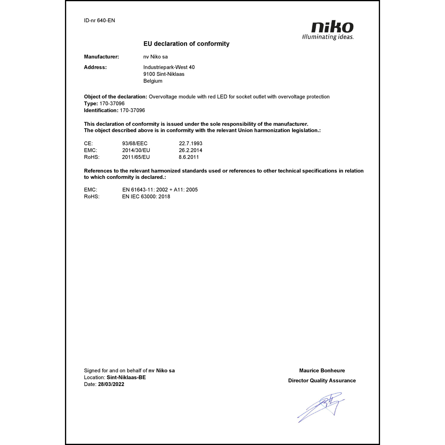 DOC CE-Erklärung (Declaration of conformity CE)