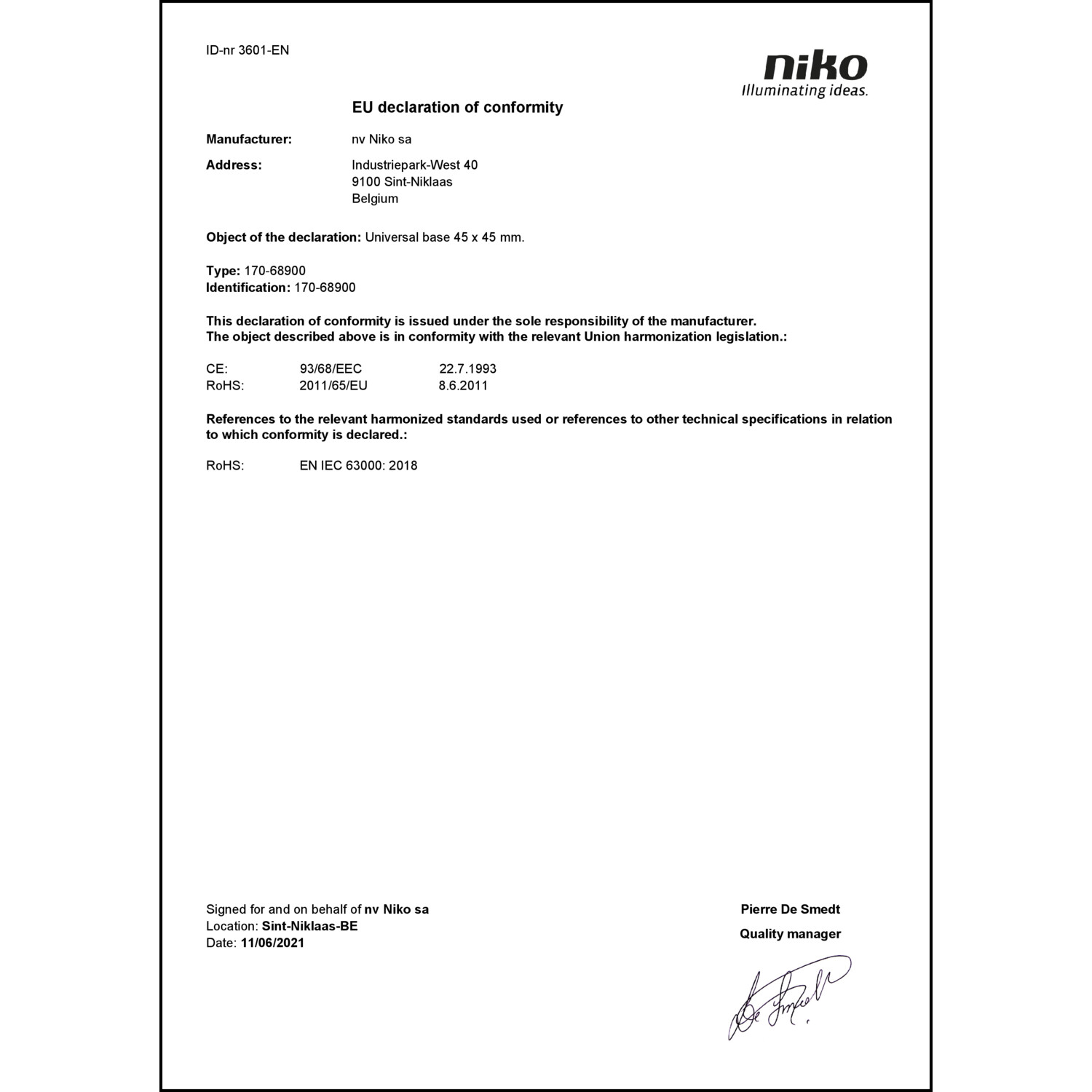 DOC CE-Erklärung (Declaration of conformity CE)