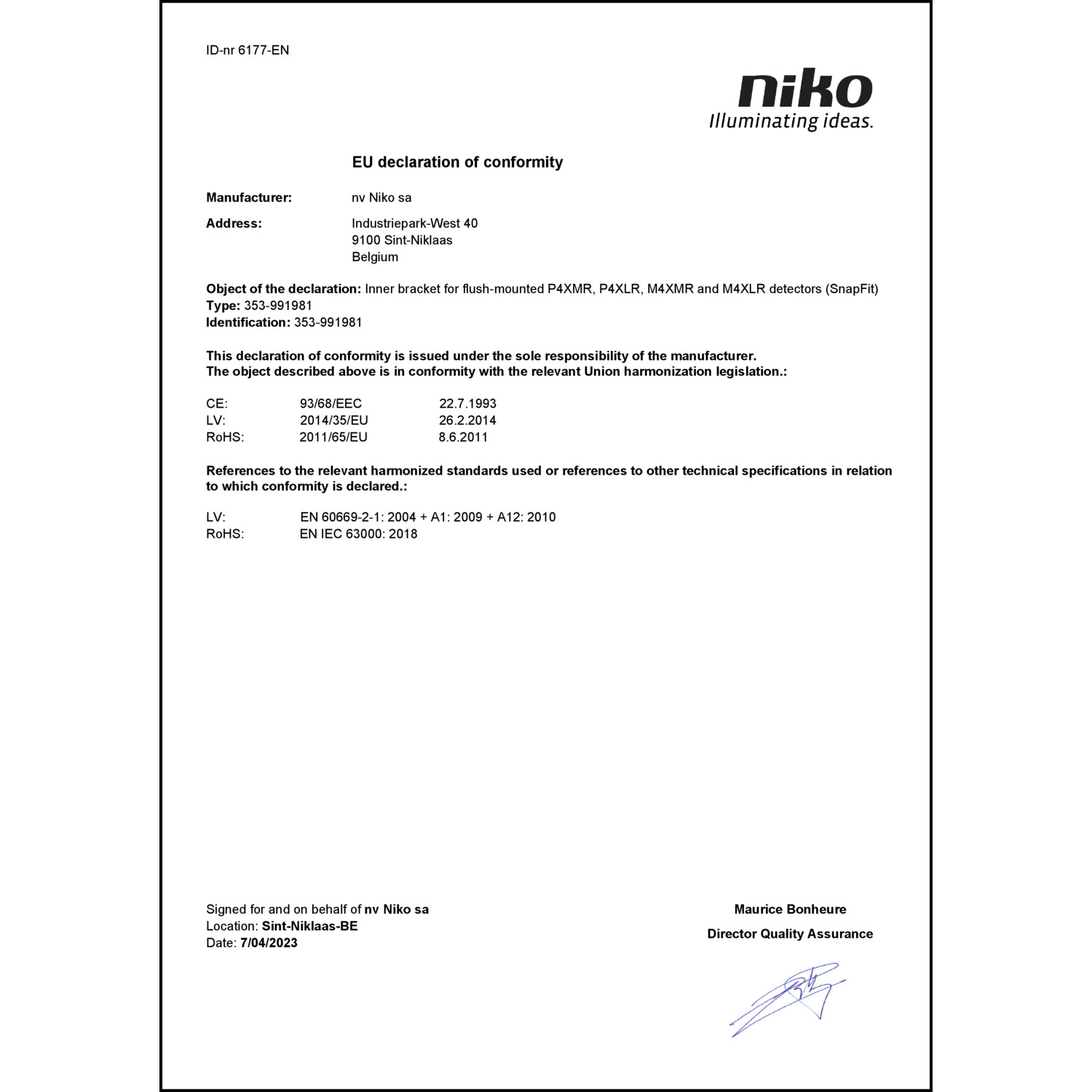 DOC CE-Erklärung (Declaration of conformity CE)