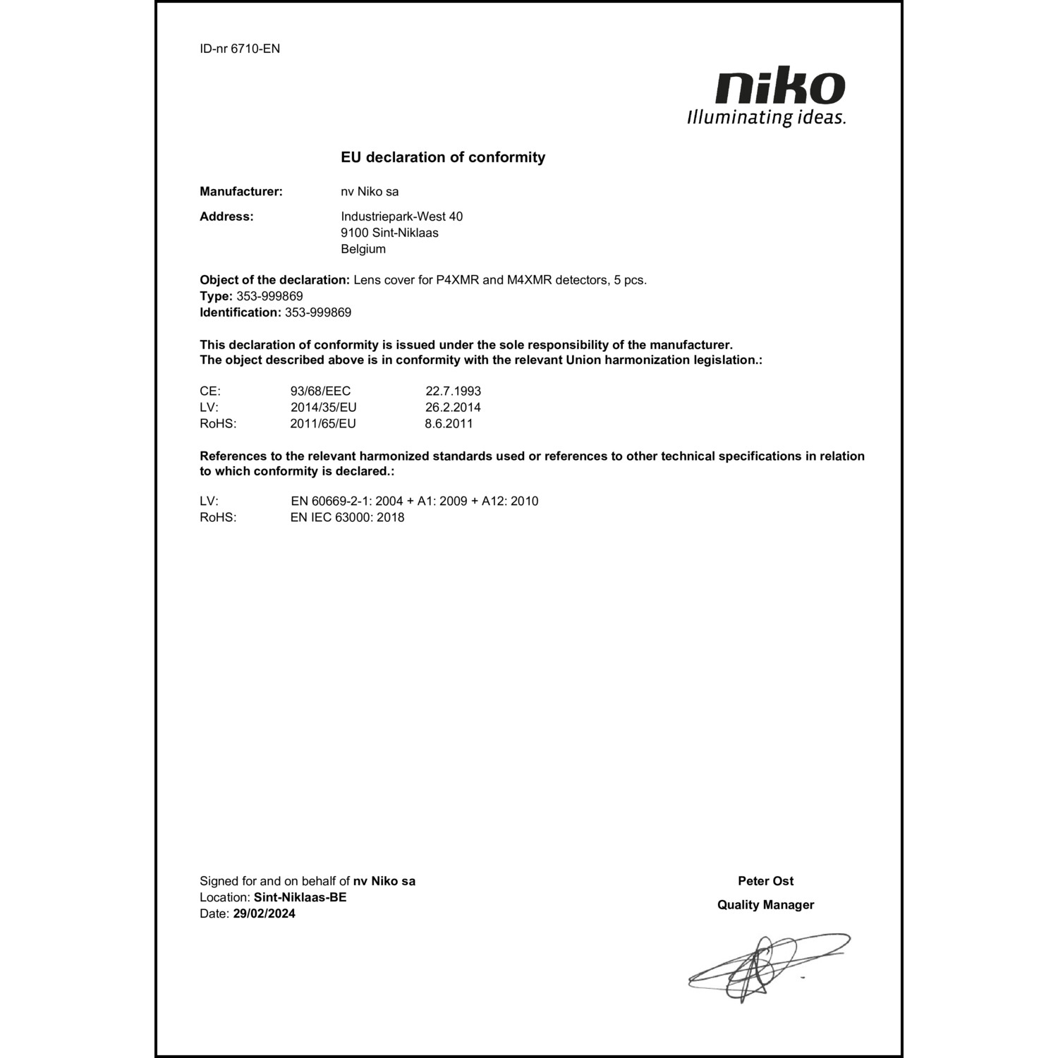 DOC CE-Erklärung (Declaration of conformity CE)