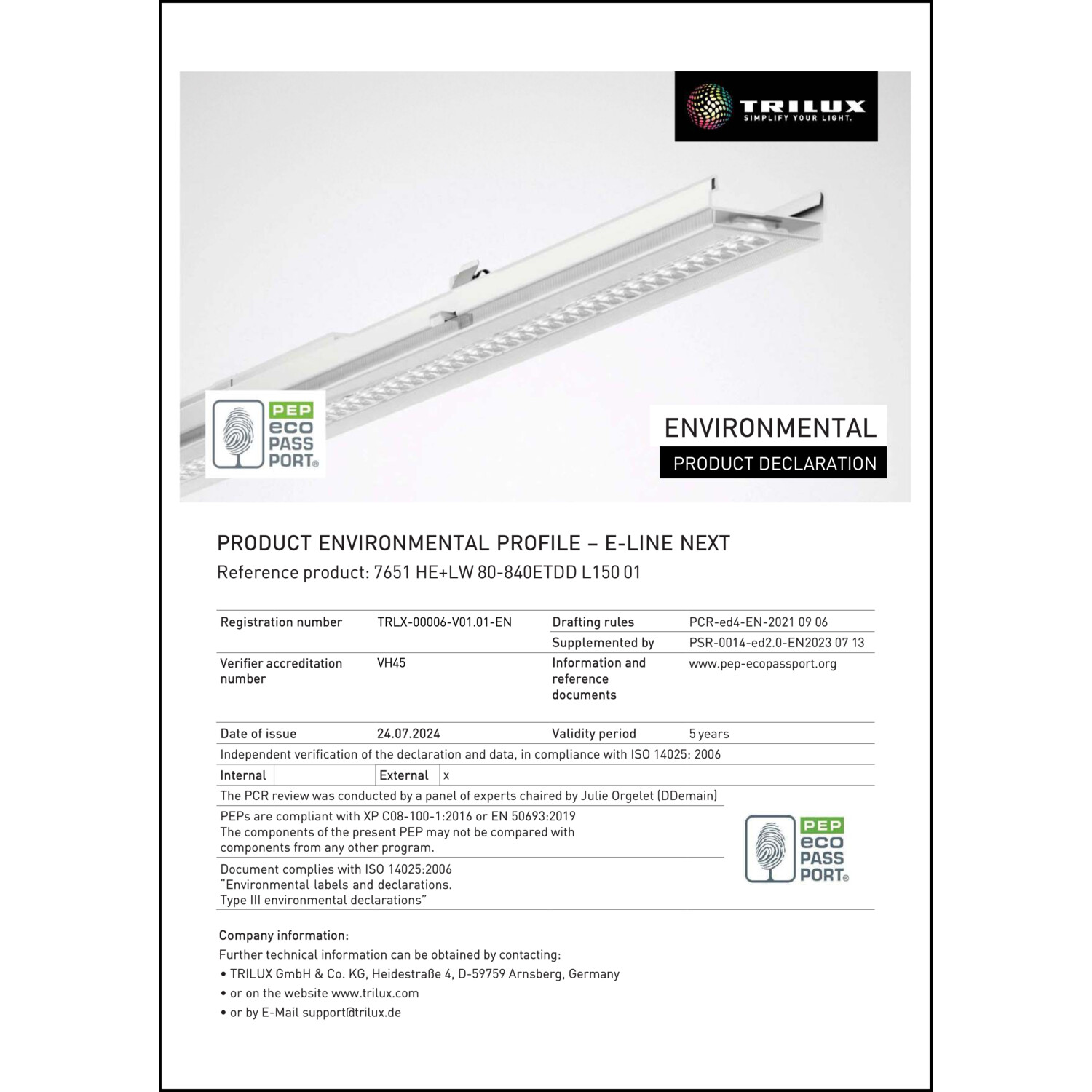 EPD-Erklärung (Environmental Product Declaration)