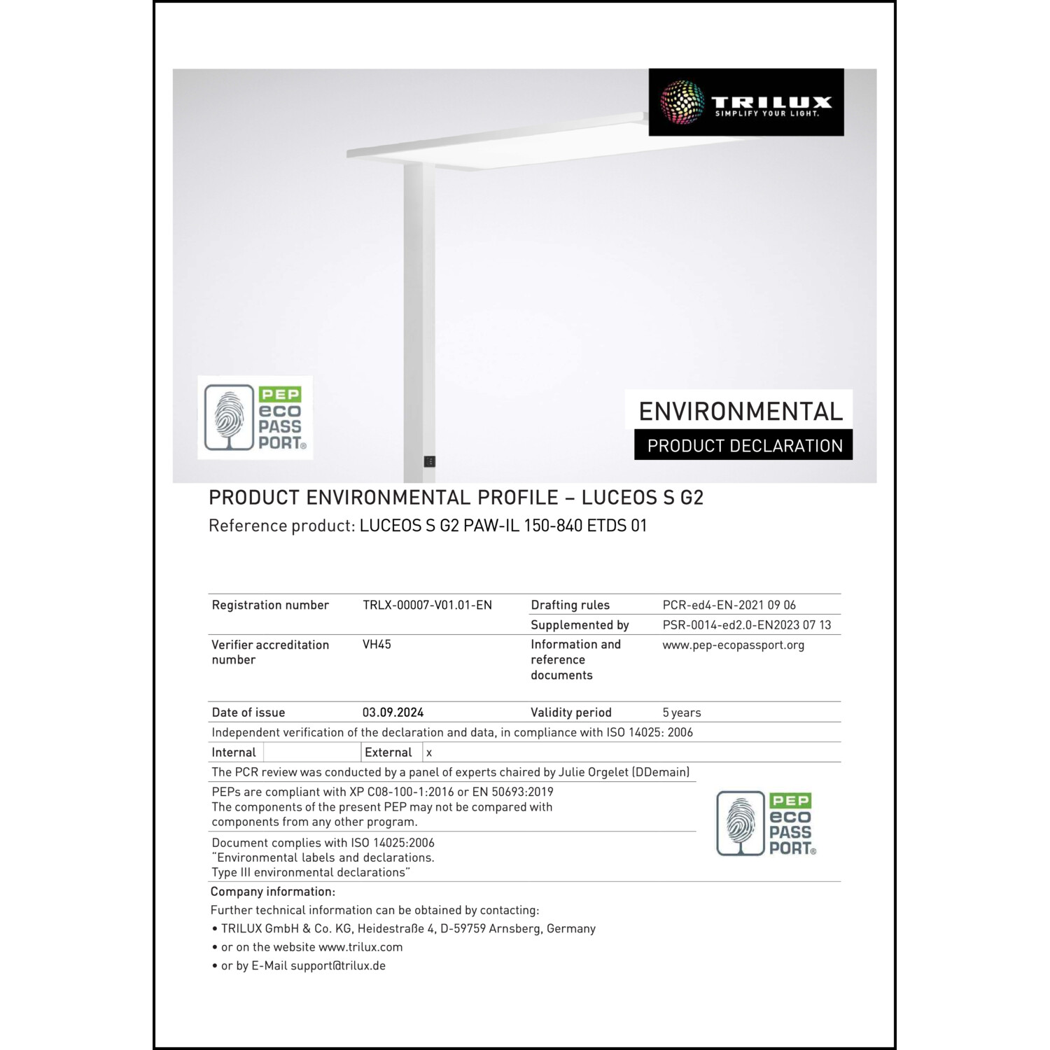 EPD-Erklärung (Environmental Product Declaration)