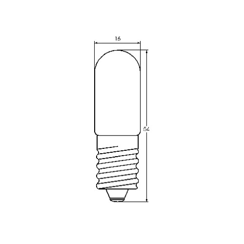 E54030010  RÖHRENLP. R16 10/6W 30/24V E14 R16X54MM (6814) Produktbild Front View L