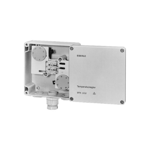 191590190900 EBERLE DTR-E3102 ECO DOPPEL THERMOSTAT ZU DACHRINNENHEIZUNG 16A IP65 Produktbild Front View L