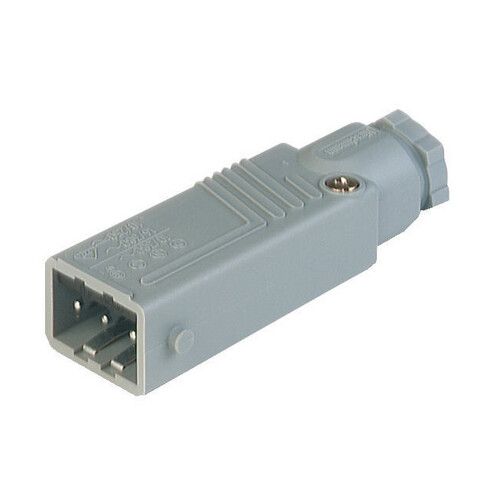 932143106 Hirschmann STAS 3N grau Stecker, gerade, Gesamtpolzahl: 3 + PE Produktbild Front View L