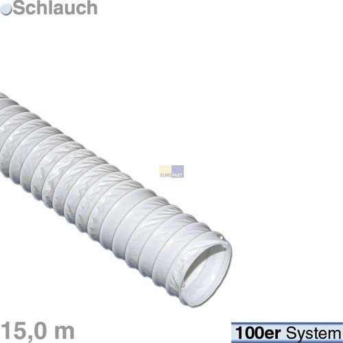 771559 EUROPART ABLUFTSCHLAUCH 15M SYST. 100 WEISS (74FK410) Produktbild Front View L