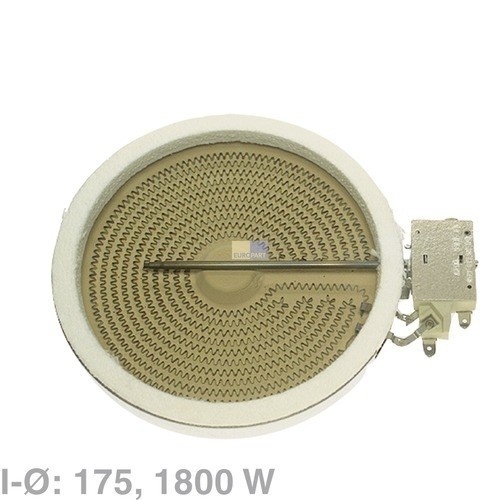 802742 EUROPART KOCHPL.HI-LIGHT EINKREIS 18 CM 1800W 230V 10.58111.004 (51KP611) Produktbild Front View L