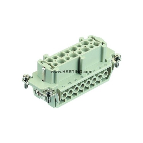 9330162701 HARTING Buchseneinsatz 16-pol.  0,75-2,5mm² HAN 16E-BU-S Produktbild Front View L